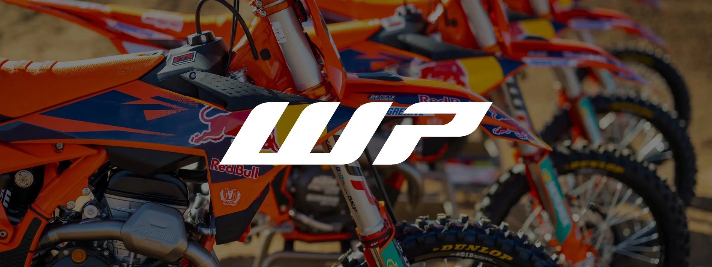 WP fork decals printed on clear vinyl and carbon fibre effect with WP suspension logos.