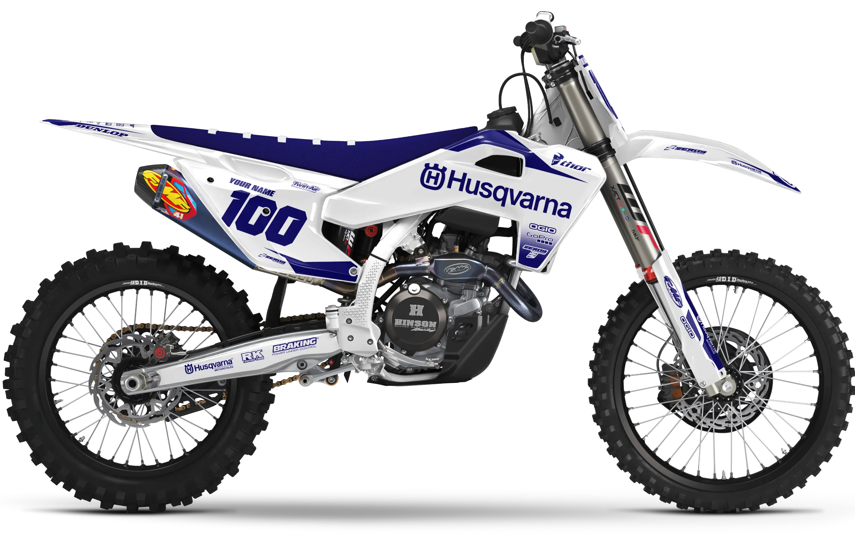 Husqvarna Graphics Kit - BLOCK Whi/ Blue