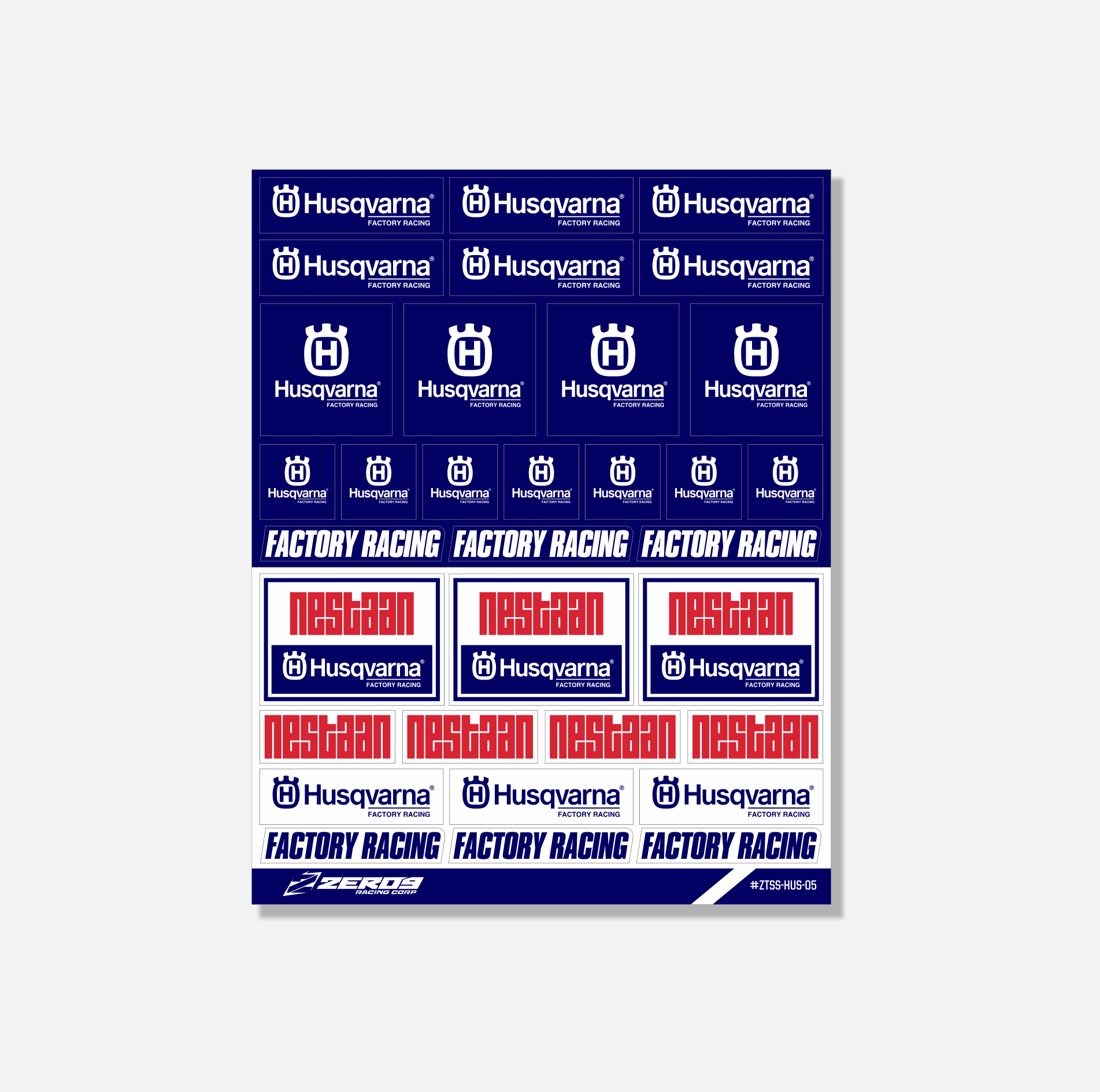 HUSQVARNA STICKER SHEET - 05 - ZERO9 MX GRAPHICS