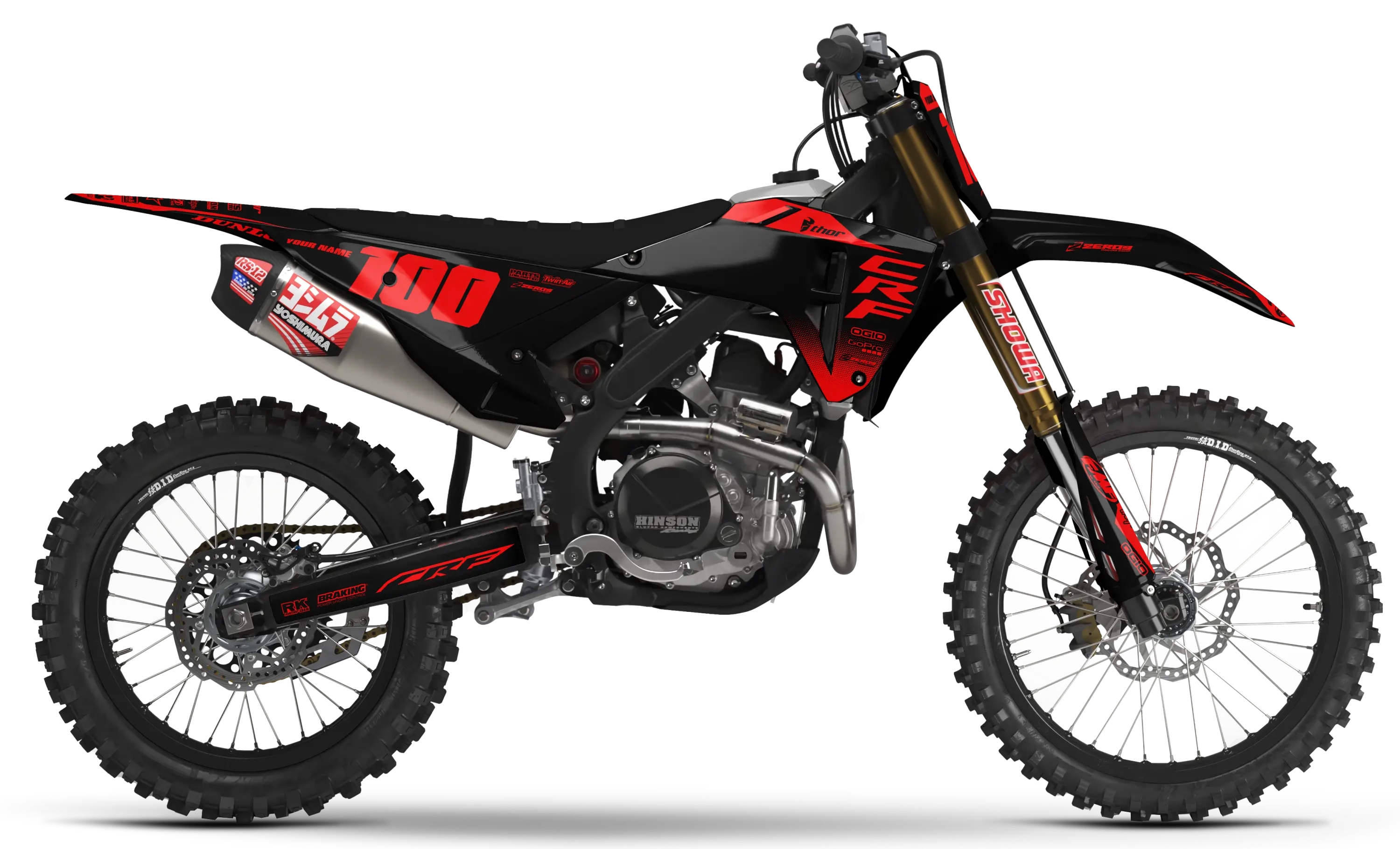 Honda Graphics Kit - BLOK | Black/Red GRAPHIC KIT