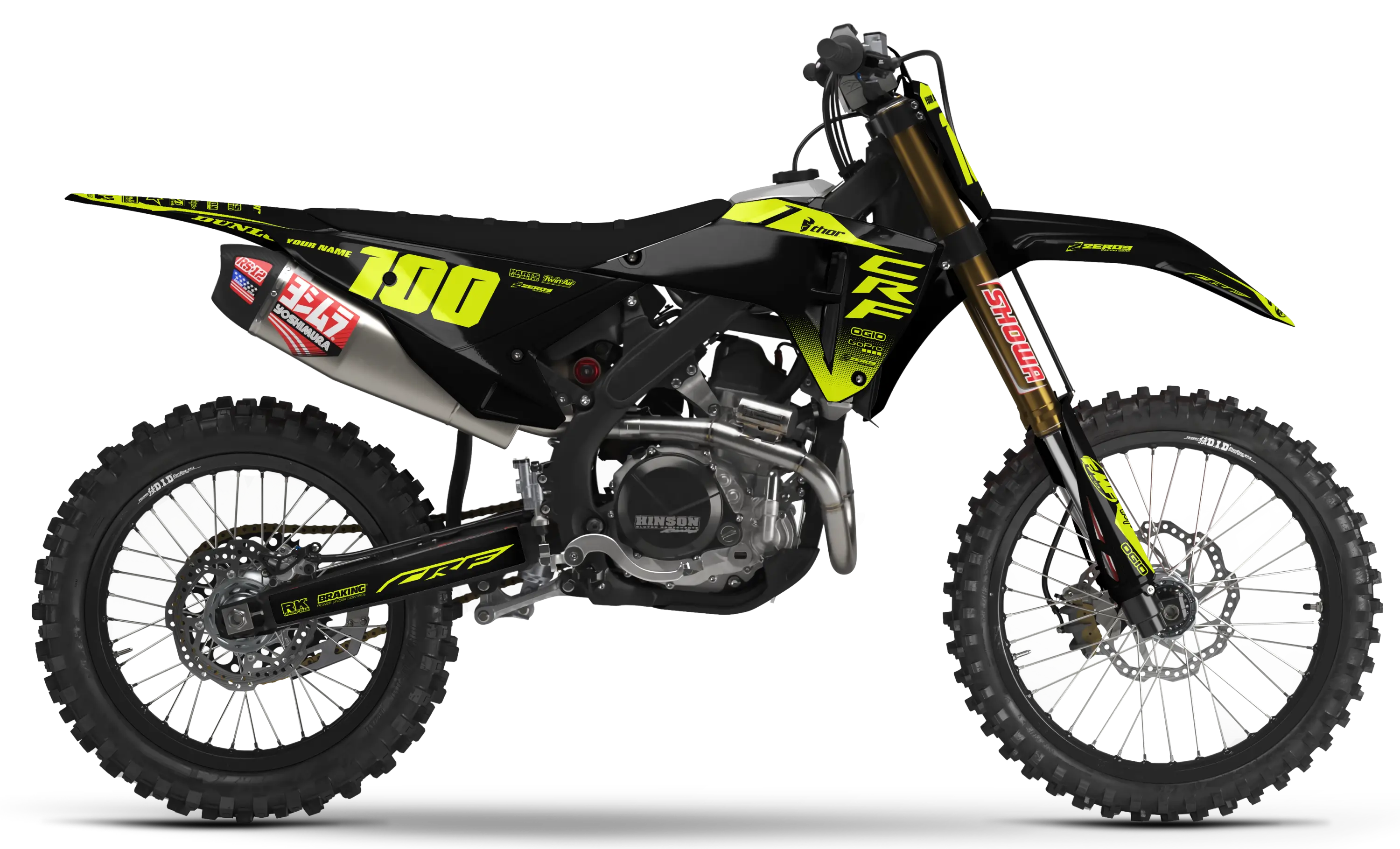 Honda Graphics Kit - BLOK | Black/Vivid Yellow GRAPHIC KIT