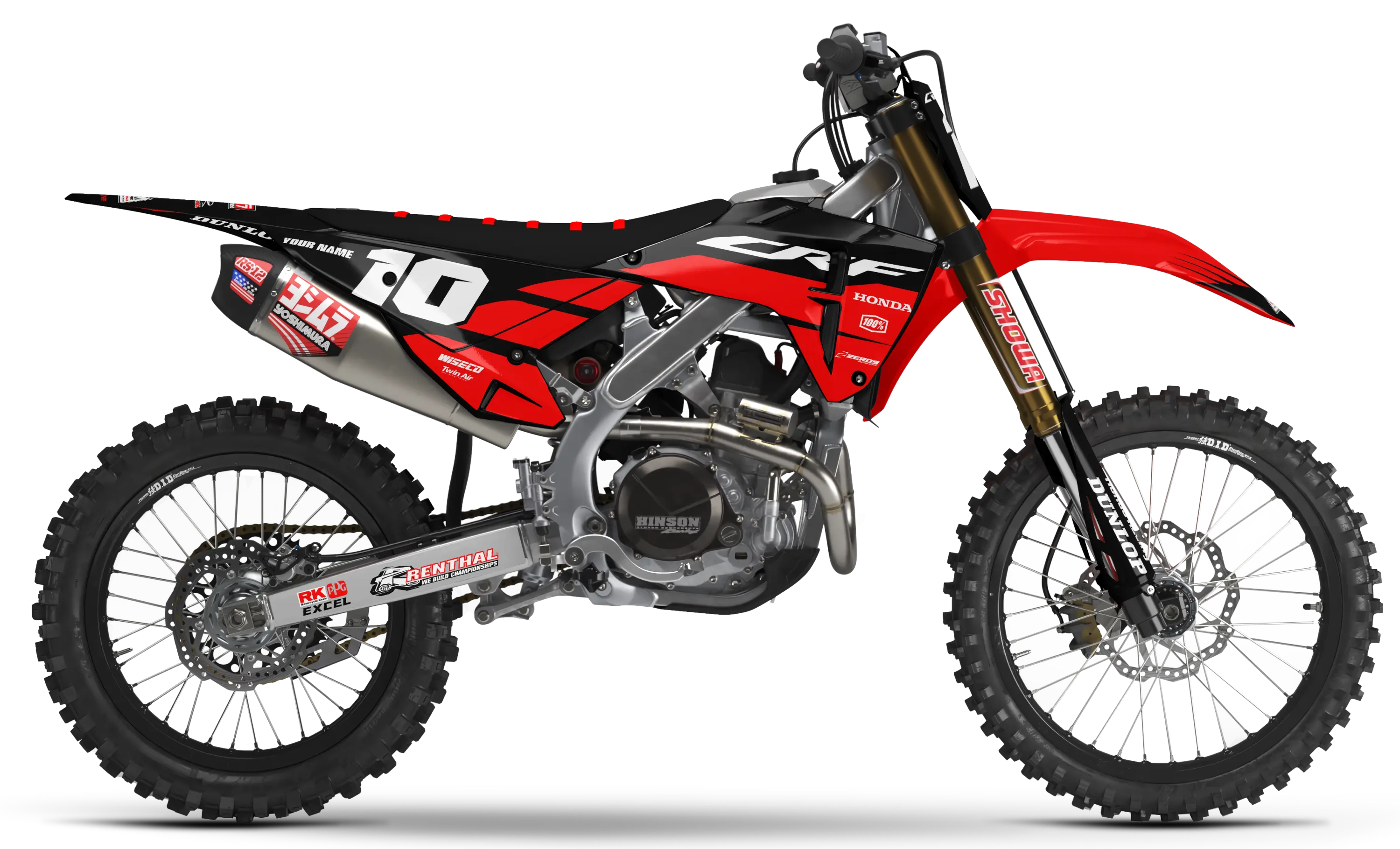 Honda Graphics Kit - DECOY | Black/Red GRAPHIC KIT
