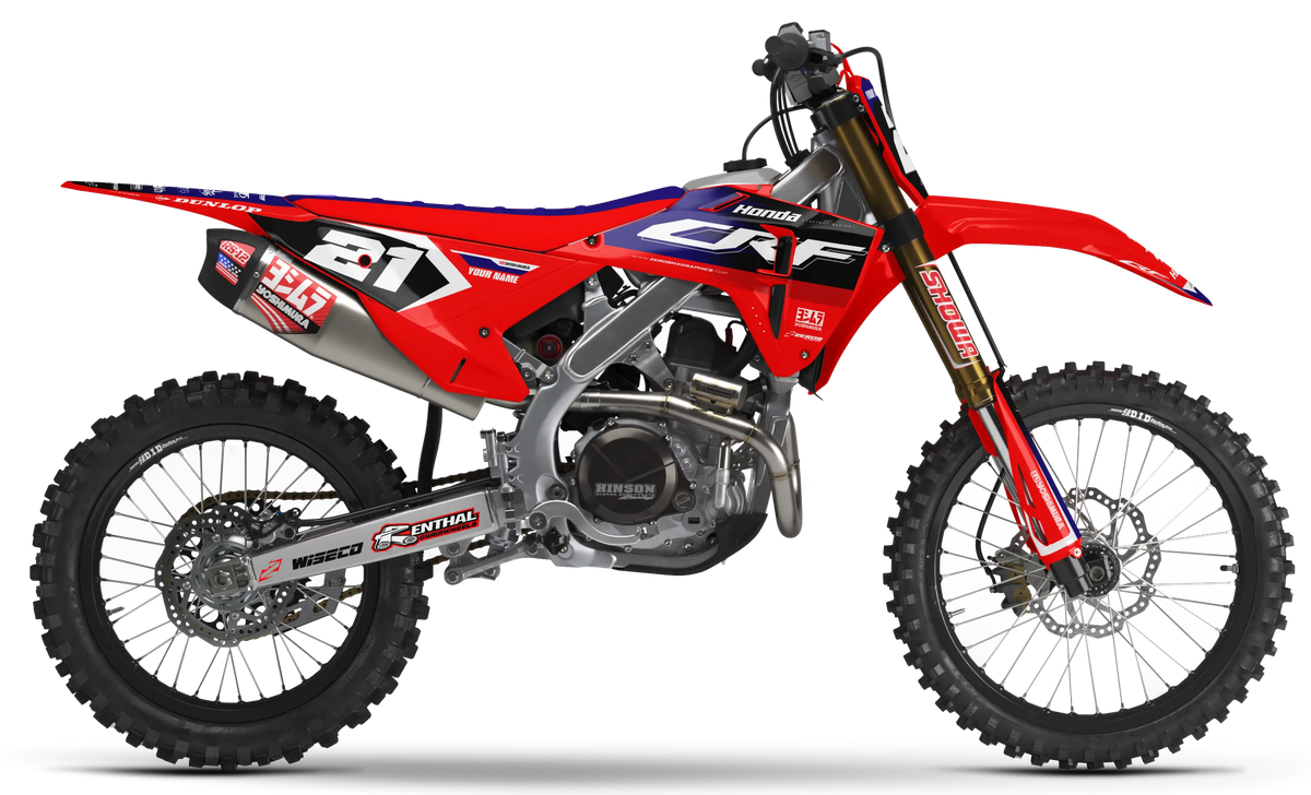 Honda Graphics Kit - ECHO | Red/Blue GRAPHIC KIT