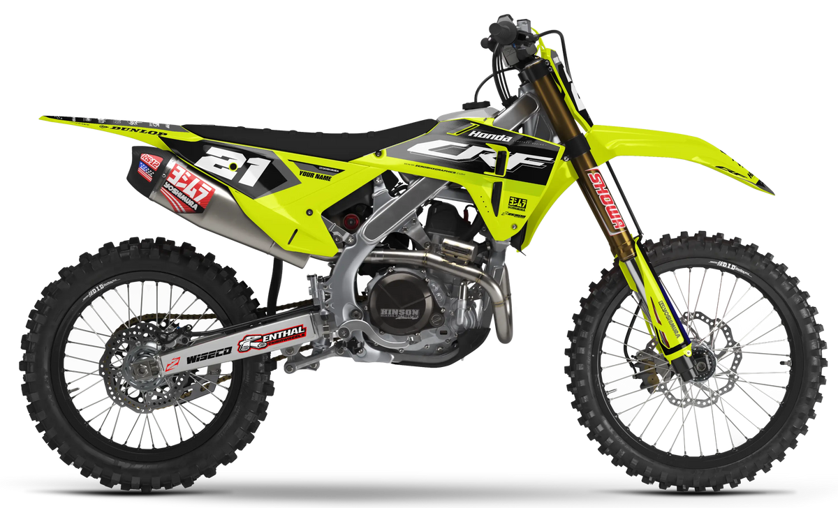 Honda Graphics Kit - ECHO | Vivid Yellow/Black GRAPHIC KIT