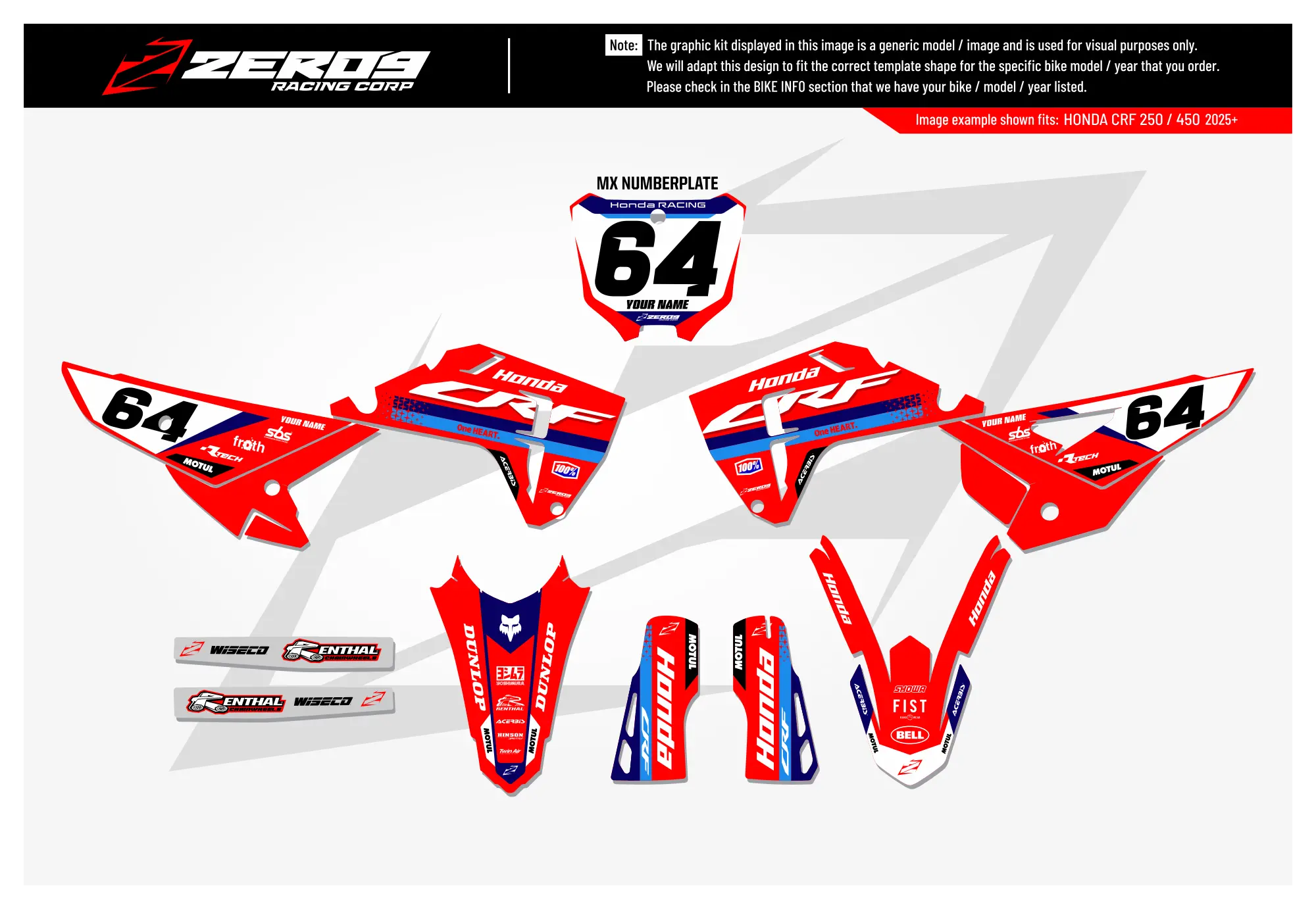 Honda Graphics Kit - EPIC | Red GRAPHIC KIT