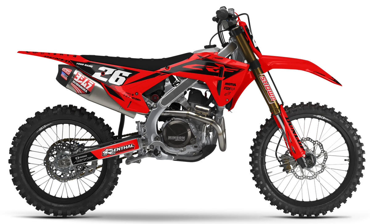 Honda Graphics Kit - FUZE | Red/Black GRAPHIC KIT