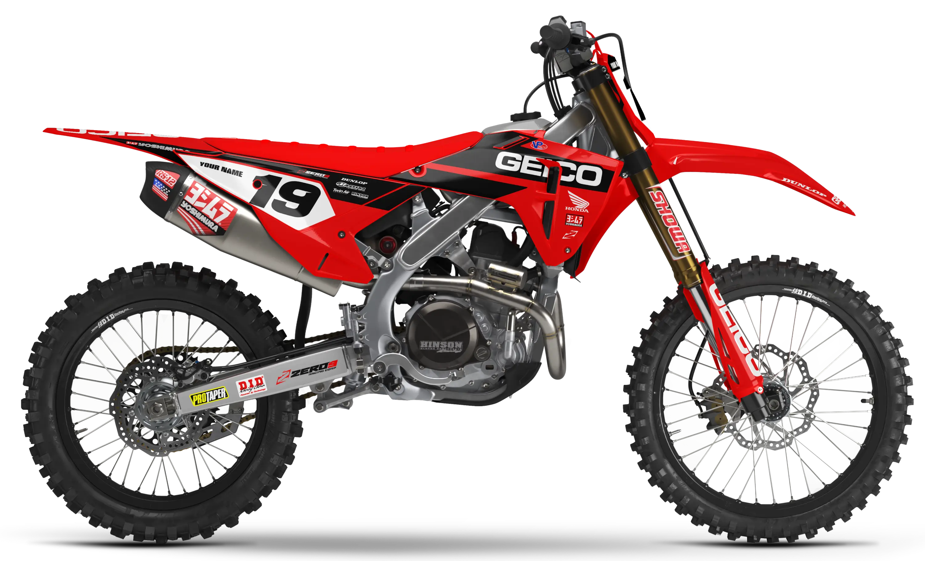 Honda Graphics Kit - GEICO SOLID | Red GRAPHIC KIT
