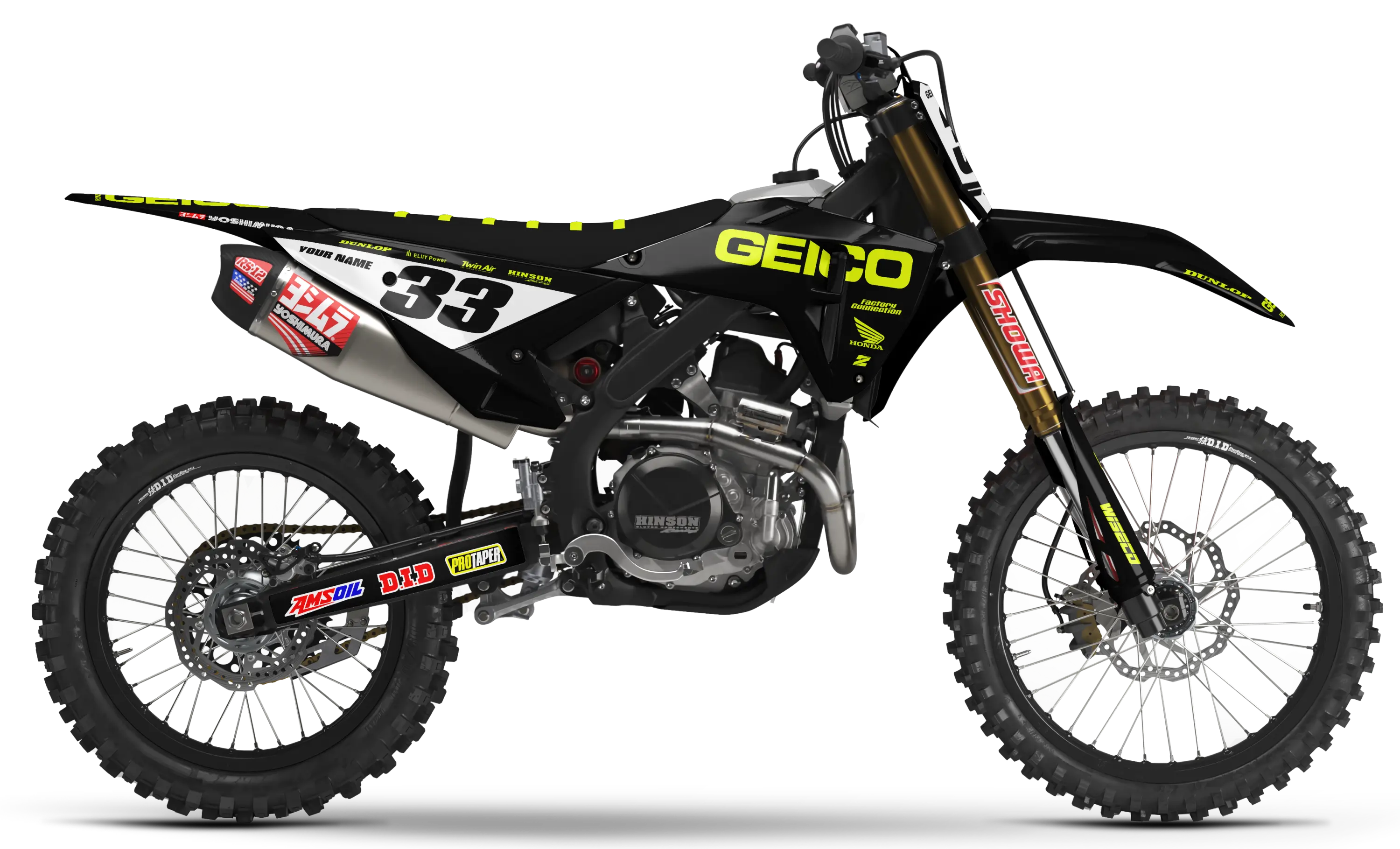 Honda Graphics Kit - GEICO | Black GRAPHIC KIT