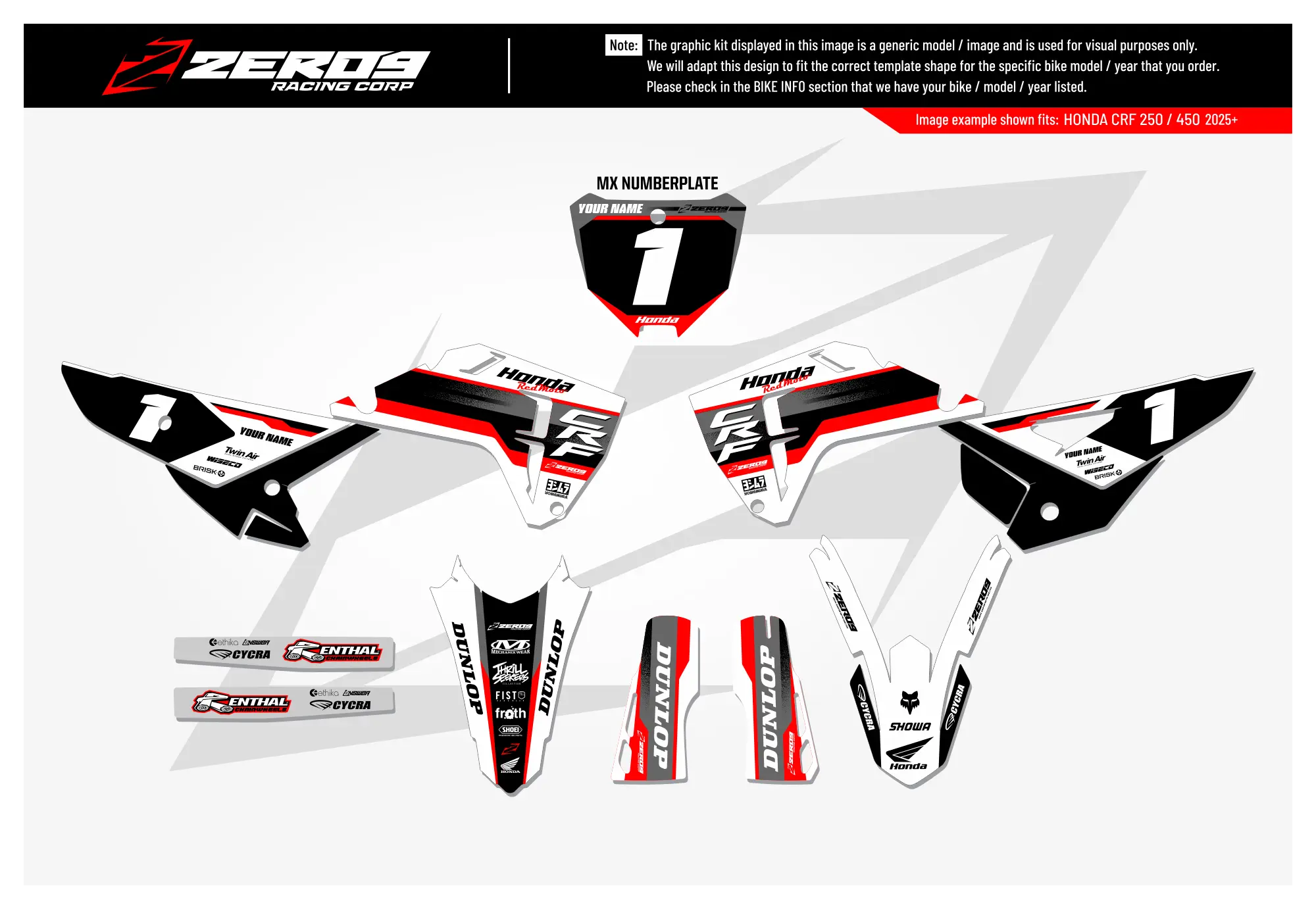 Honda Graphics Kit - JOLT | White GRAPHIC KIT