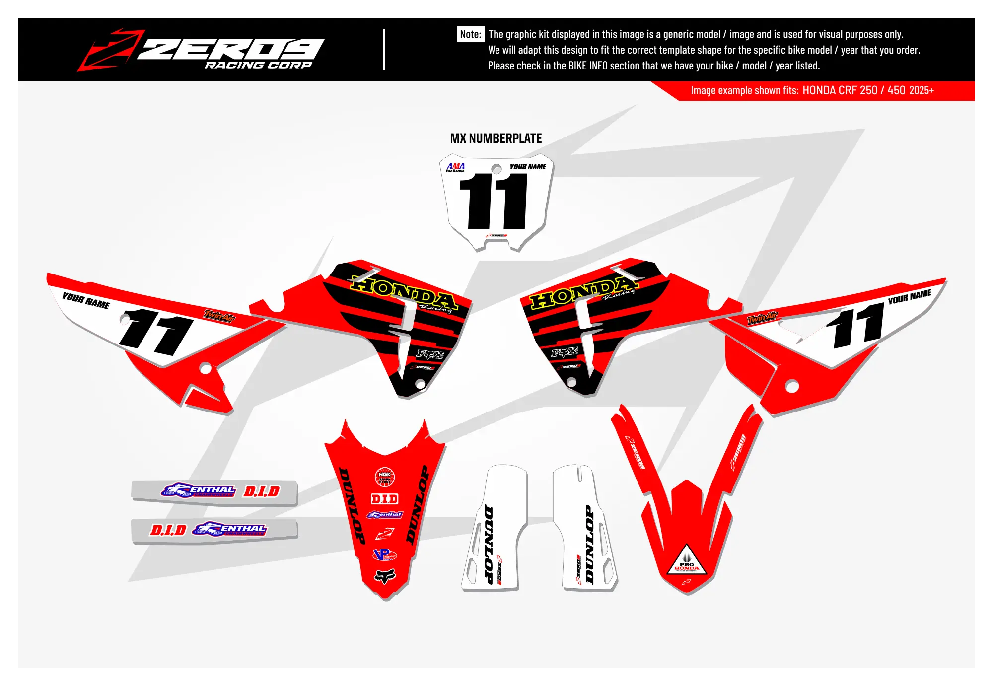 Honda Graphics Kit - LUSK | Red GRAPHIC KIT