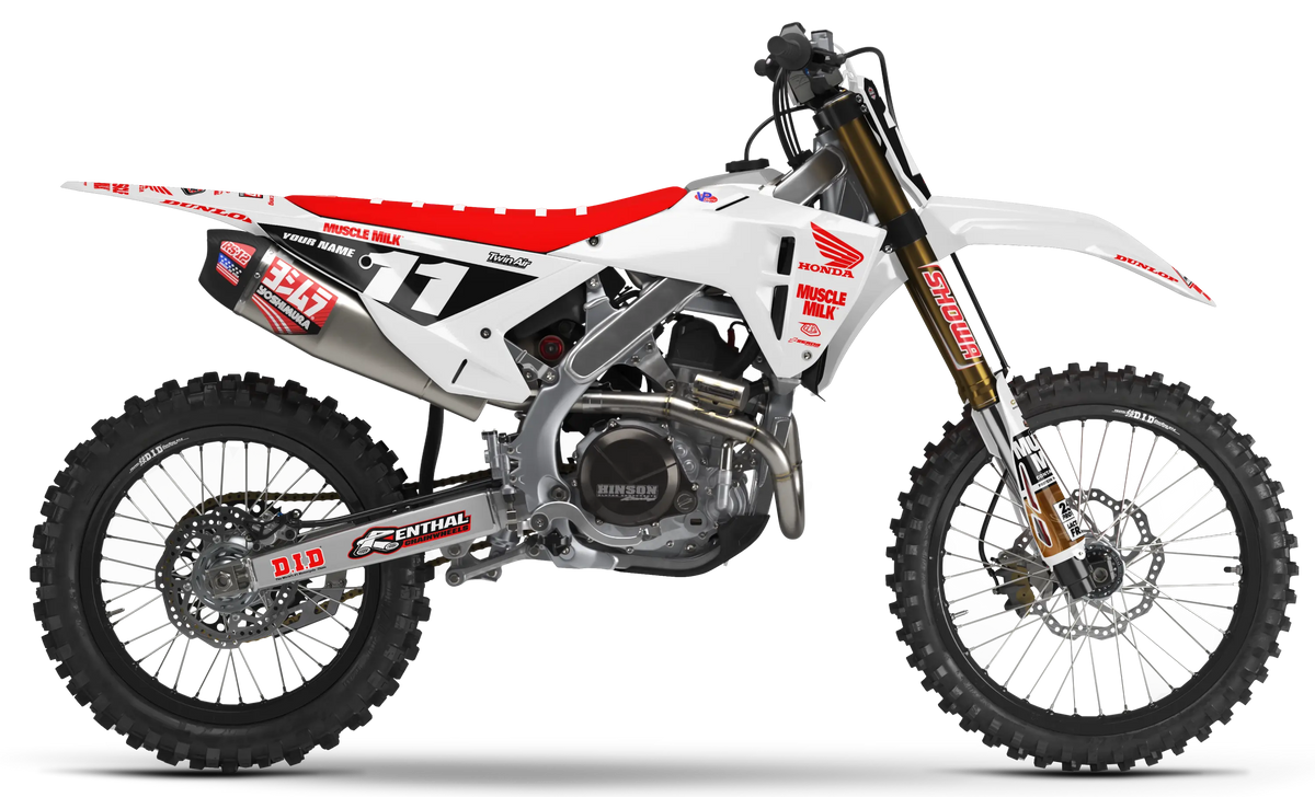 Honda Graphics Kit - MUSCLE MILK | White GRAPHIC KIT