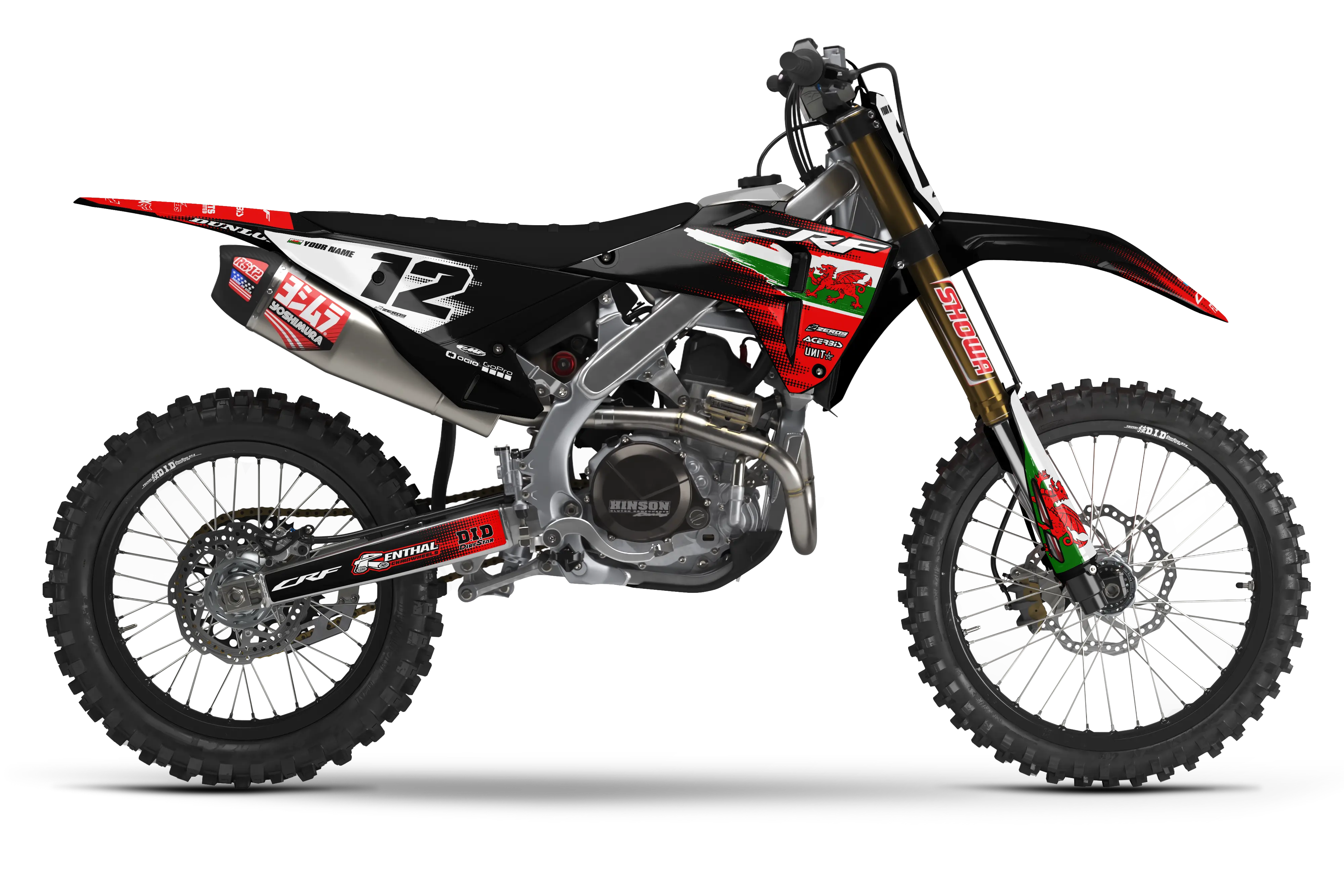 Honda Graphics Kit - PATRIOT WALES | Black GRAPHIC KIT