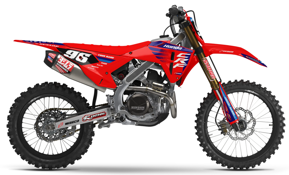 Honda Graphics Kit - POWR | Red/Blue GRAPHIC KIT