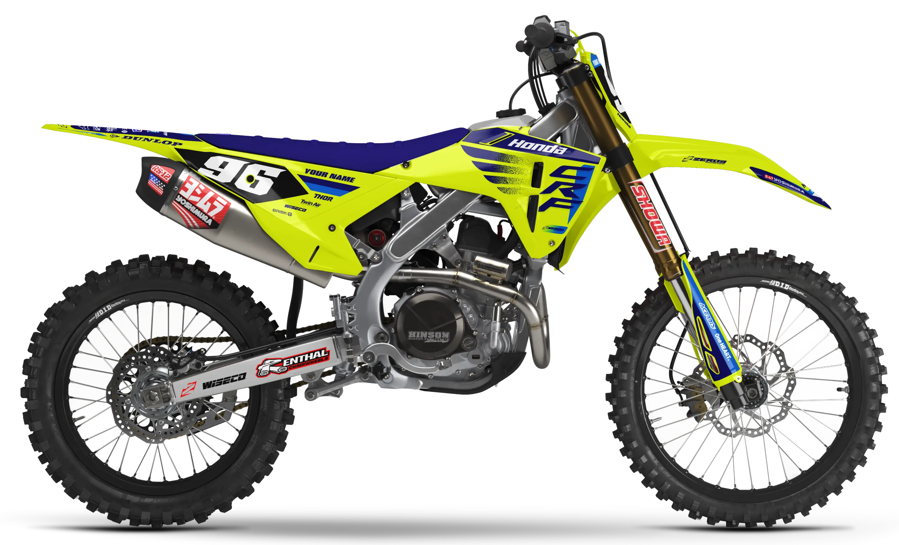 Honda Graphics Kit - POWR | Vivid Yellow GRAPHIC KIT