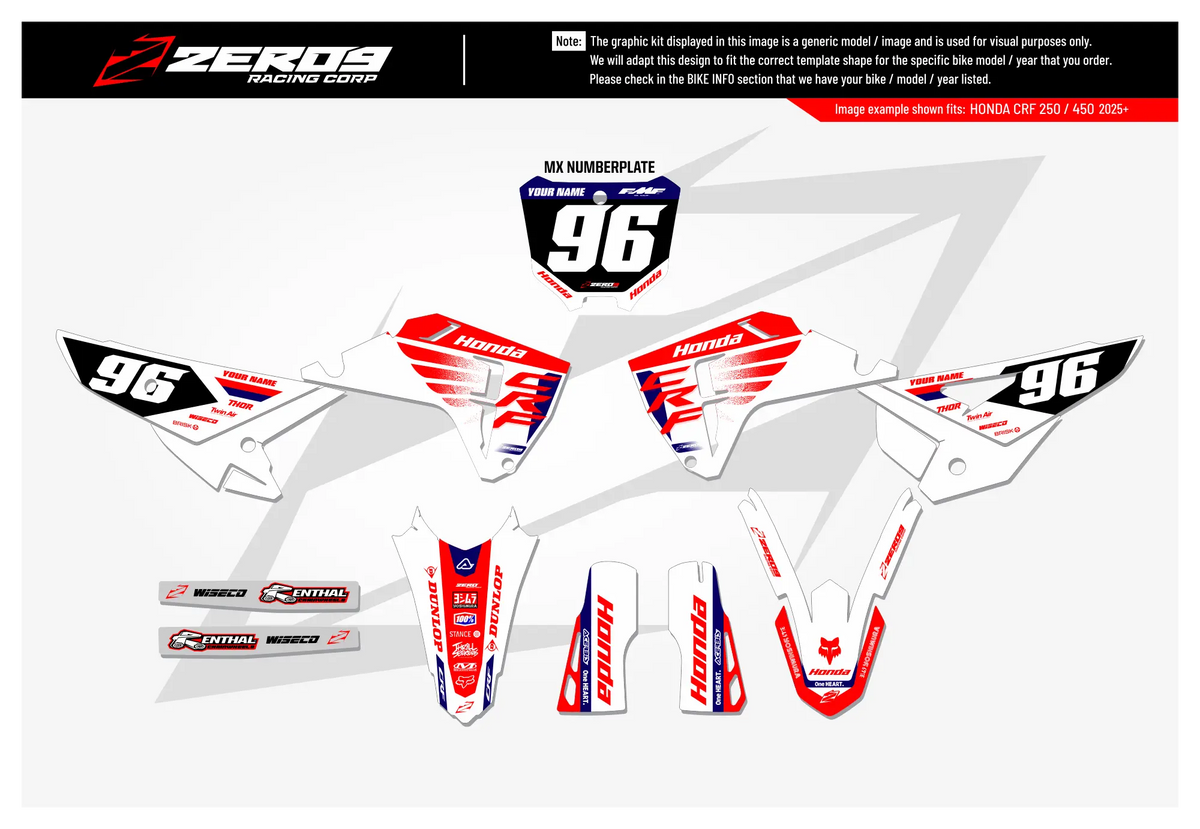 Honda Graphics Kit - POWR | White GRAPHIC KIT