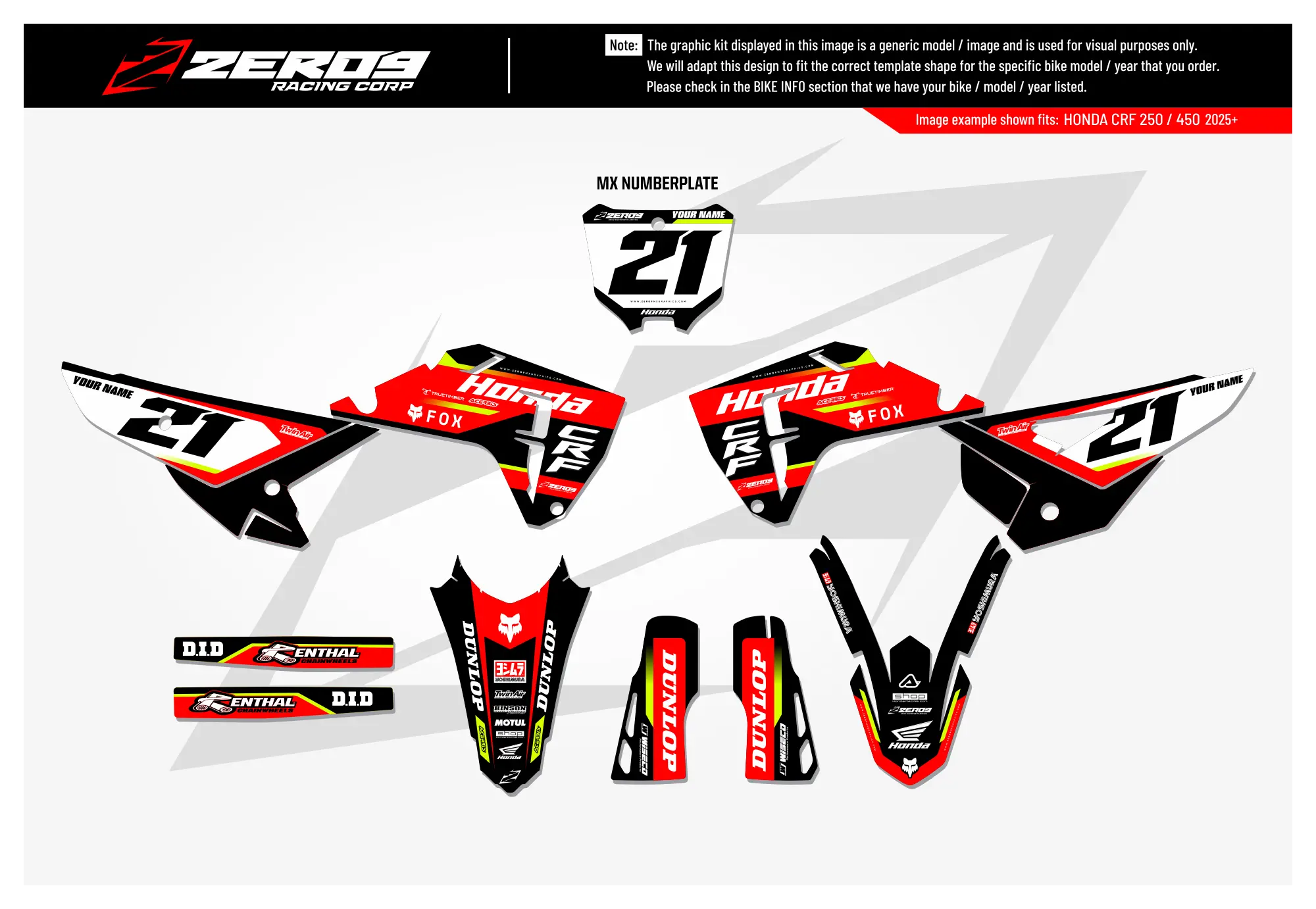 Honda Graphics Kit - STUX | Black GRAPHIC KIT