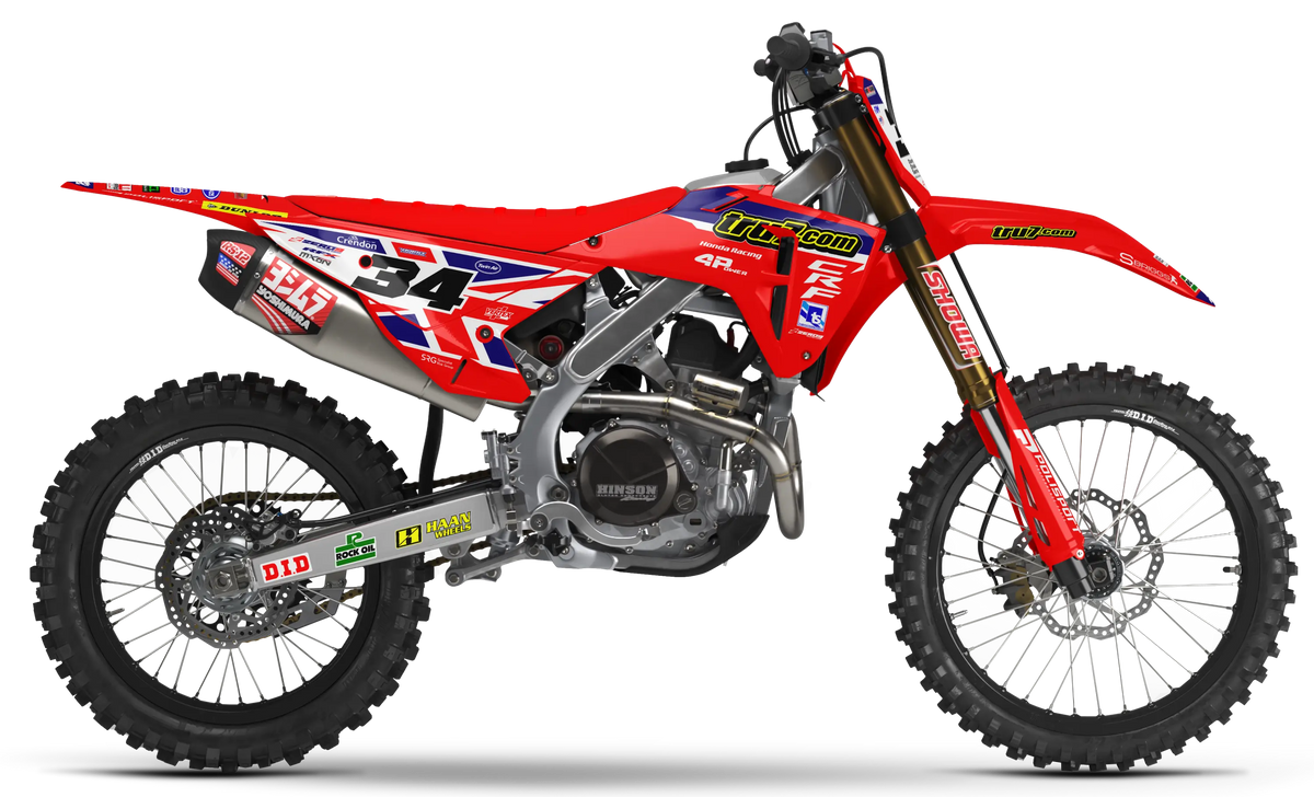 Honda Graphics Kit - TRU 7 MXON | Red GRAPHIC KIT