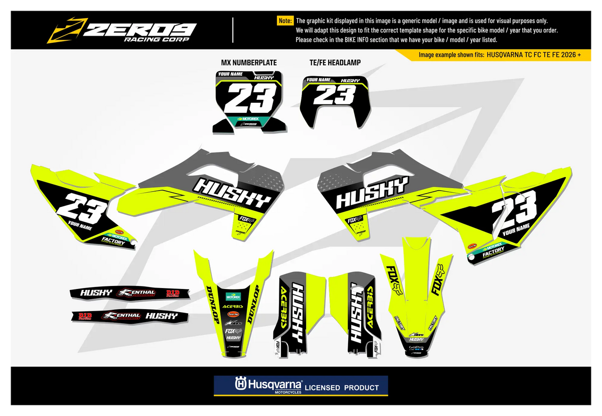 Husqvarna Graphics Kit - AXIS | Vivid Yellow GRAPHIC KIT