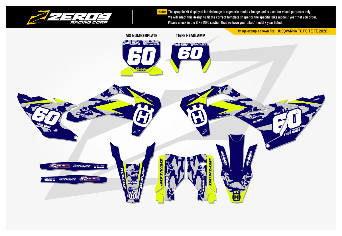 Husqvarna Graphics Kit - CAMO | Blue GRAPHIC KIT