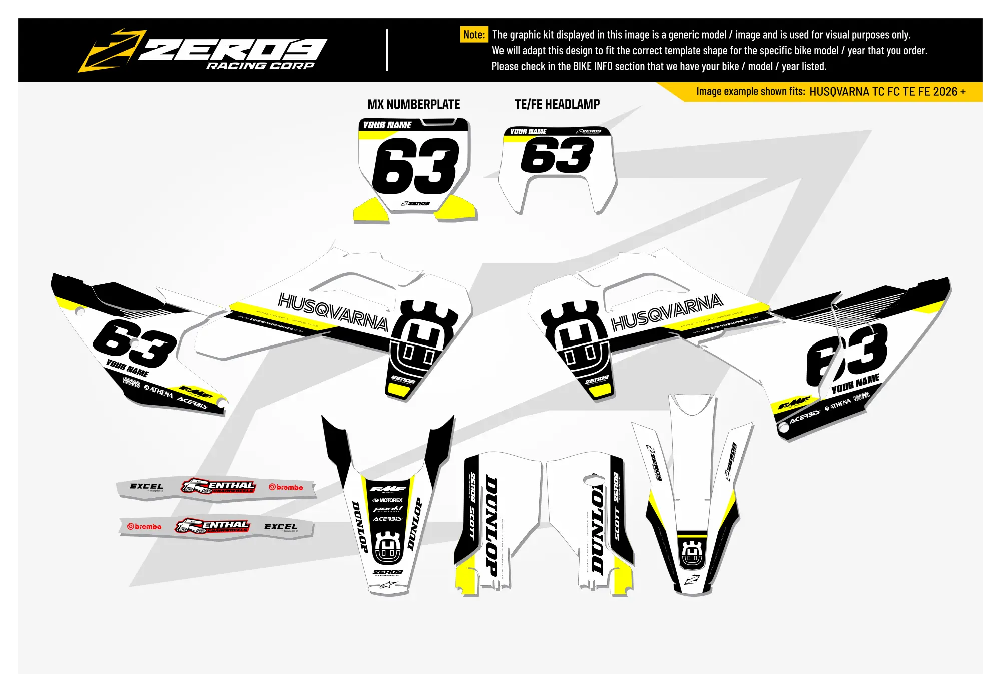Husqvarna Graphics Kit - DIRT | White GRAPHIC KIT