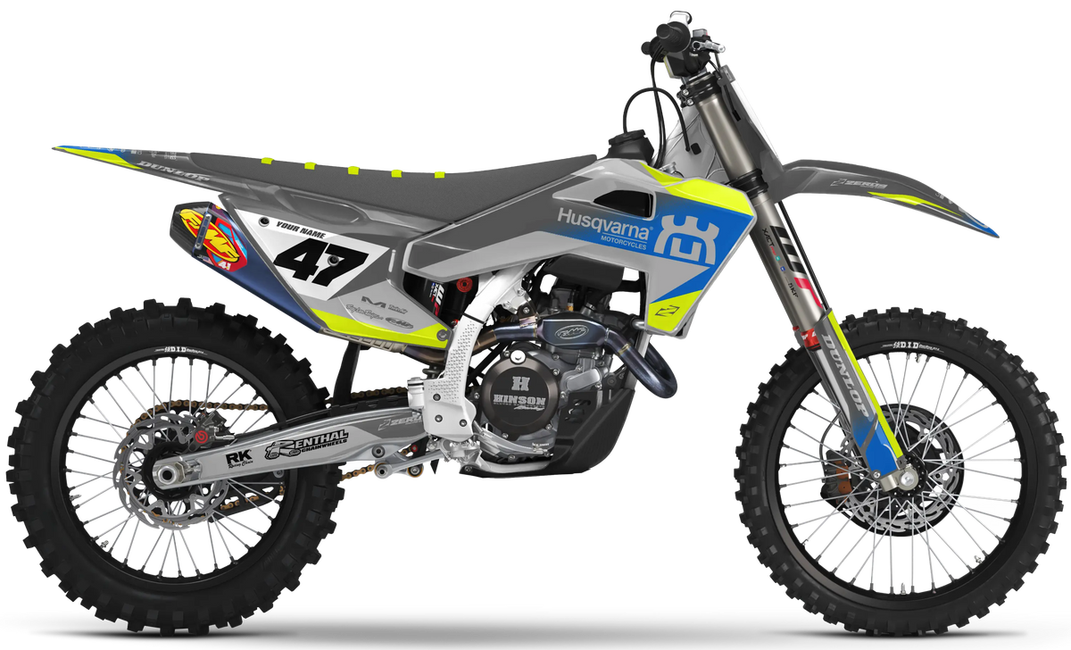 Husqvarna Graphics Kit - FADE | Grey/Vivid Yellow/Blue GRAPHIC KIT