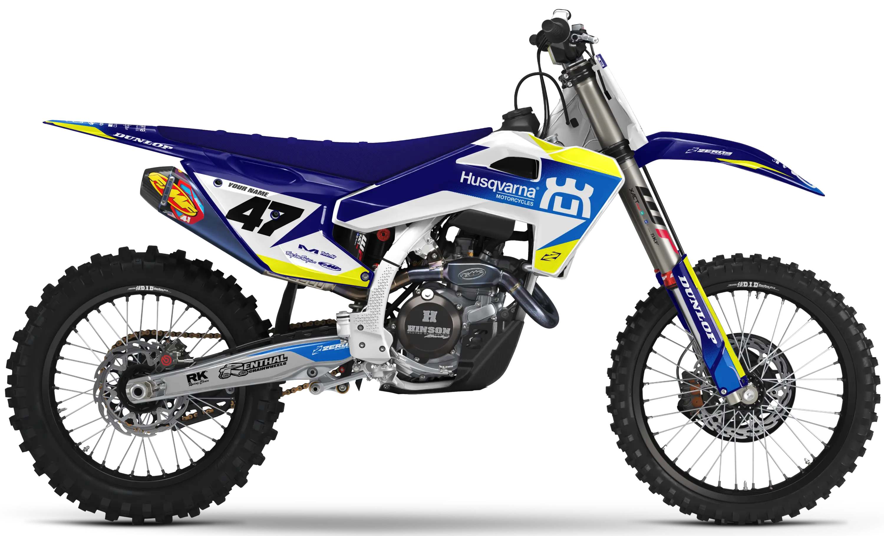 Husqvarna Graphics Kit - FADE | White/Blue/Vivid Yellow GRAPHIC KIT
