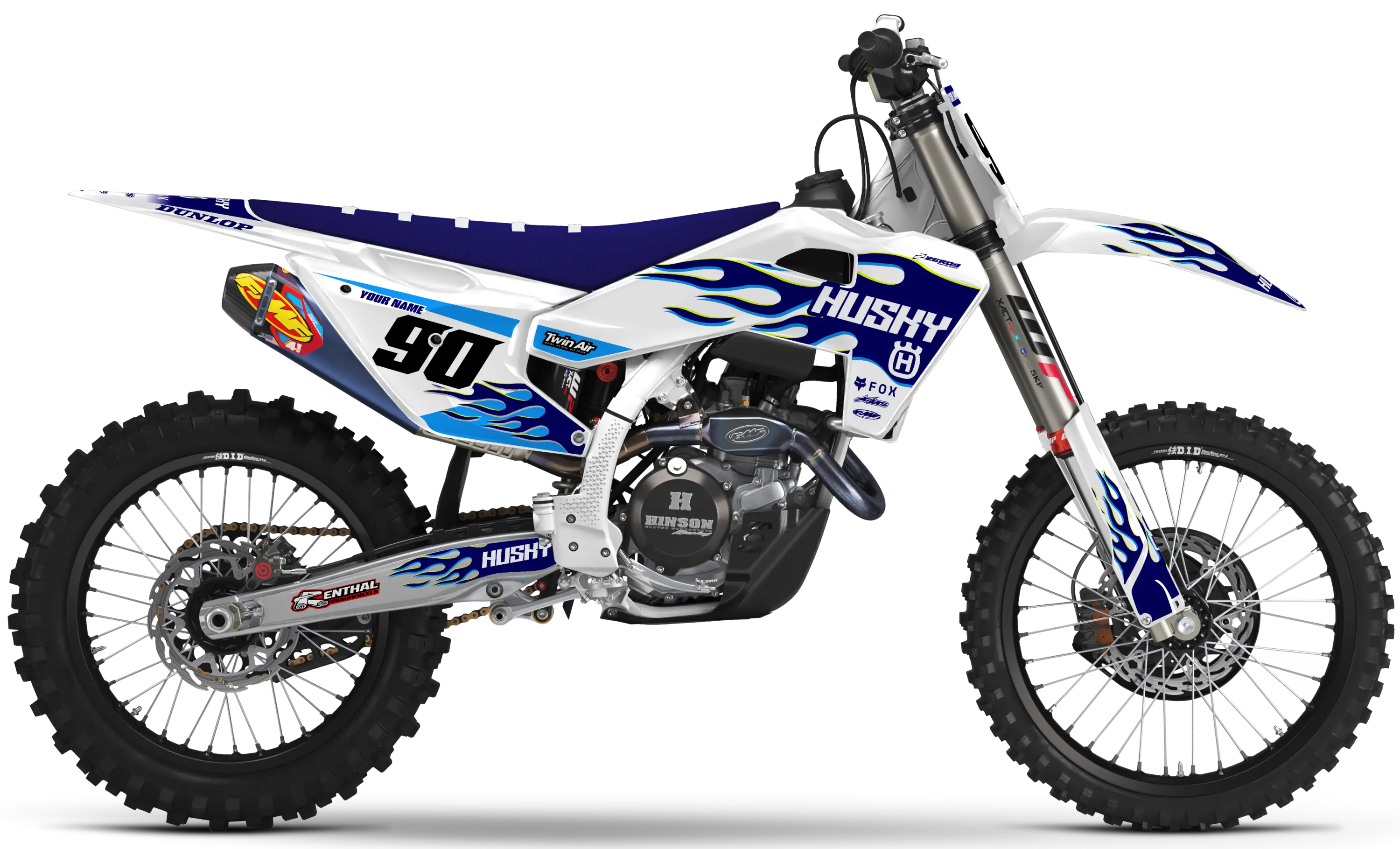 Husqvarna Graphics Kit - FLAME | White/Blue GRAPHIC KIT