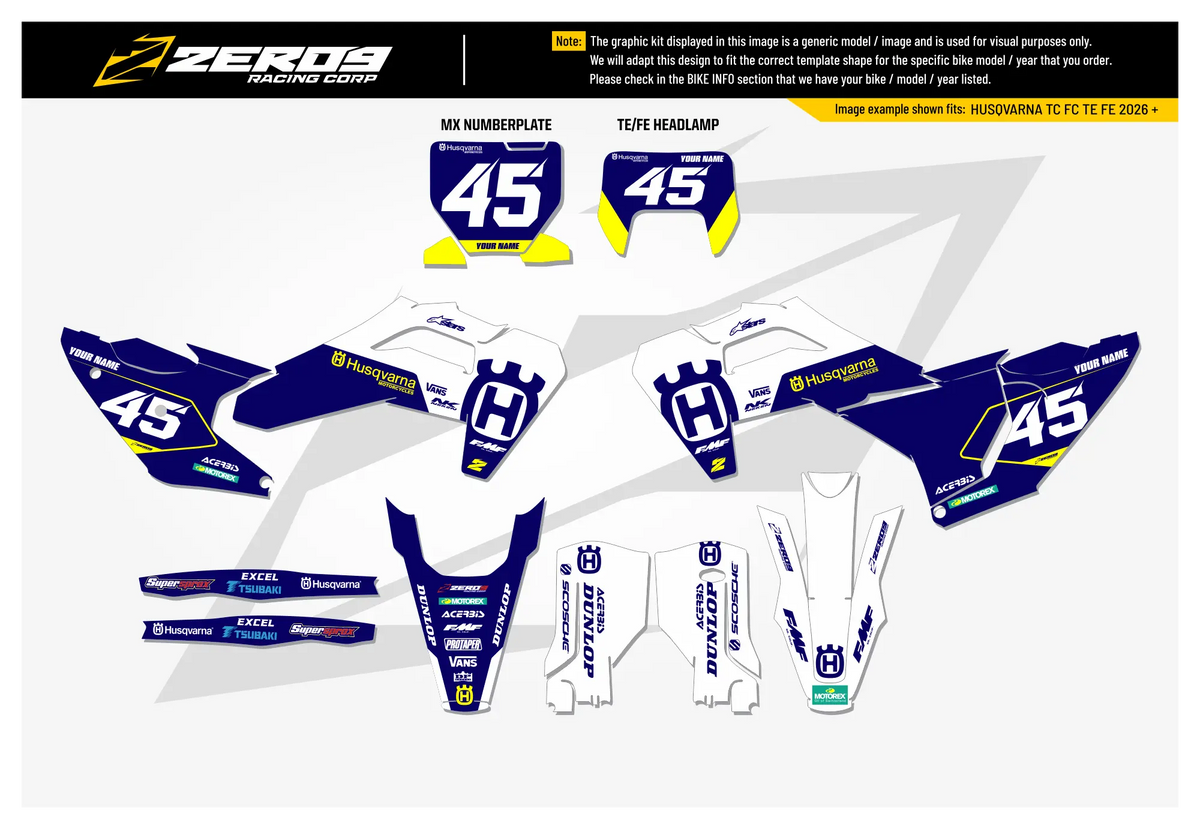 Husqvarna Graphics Kit - FLEX | White/Blue GRAPHIC KIT