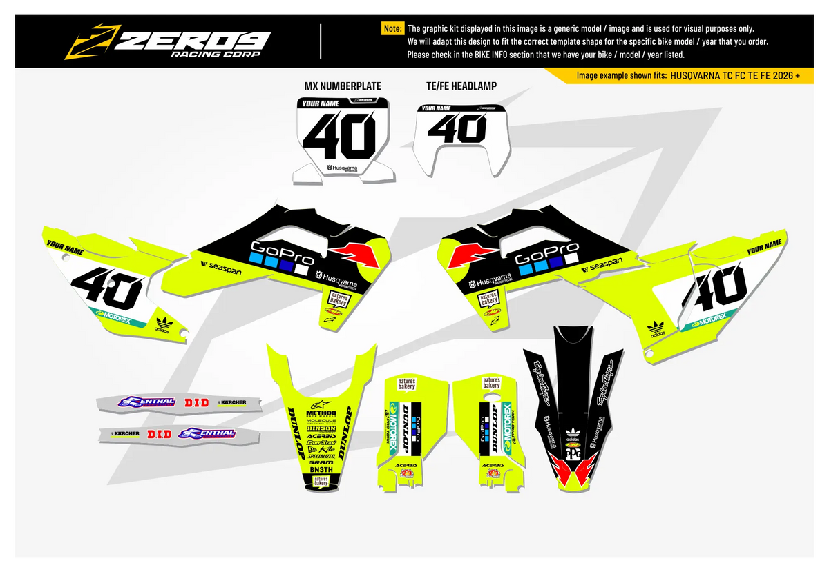 Husqvarna Graphics Kit - GO PRO | Black GRAPHIC KIT