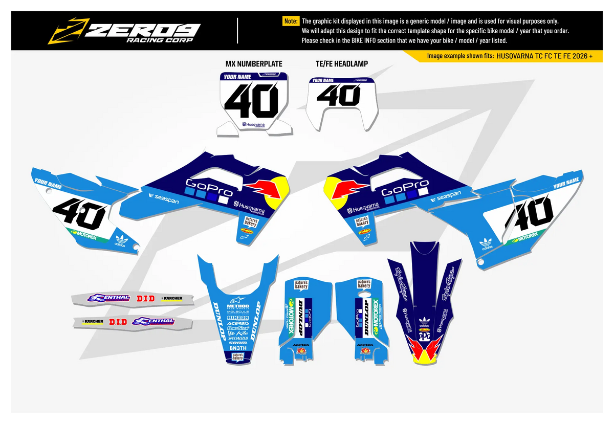 Husqvarna Graphics Kit - GO PRO | Blue GRAPHIC KIT