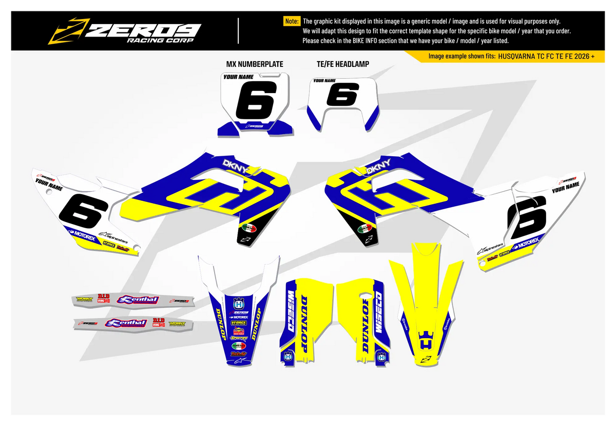 Husqvarna Graphics Kit - LAMSON | Yellow GRAPHIC KIT