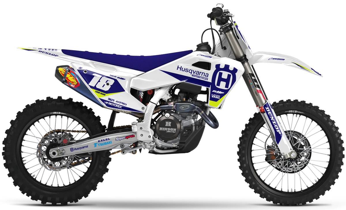 Husqvarna Graphics Kit - LEGION | White/Blue GRAPHIC KIT