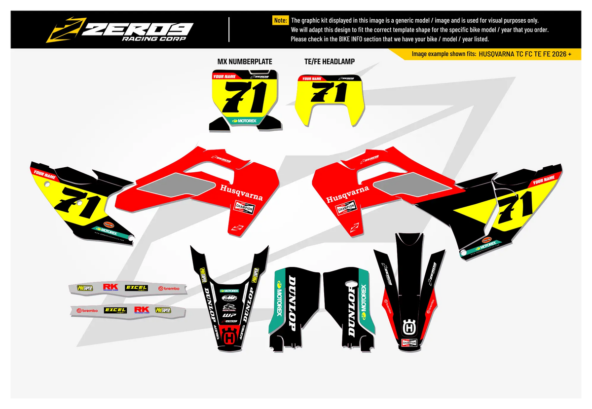 Husqvarna Graphics Kit - MCQUEEN | Black/Red GRAPHIC KIT
