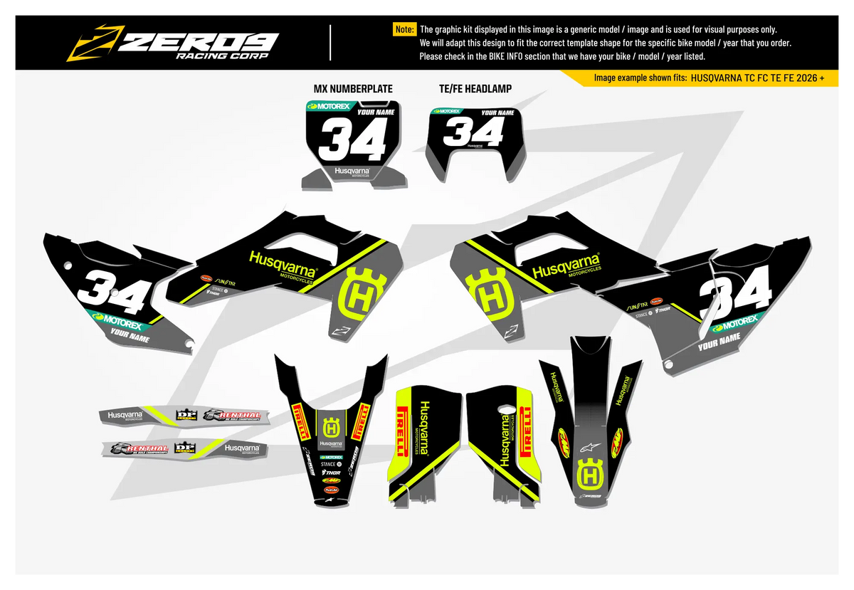 Husqvarna Graphics Kit - PULSE | Black/Grey GRAPHIC KIT