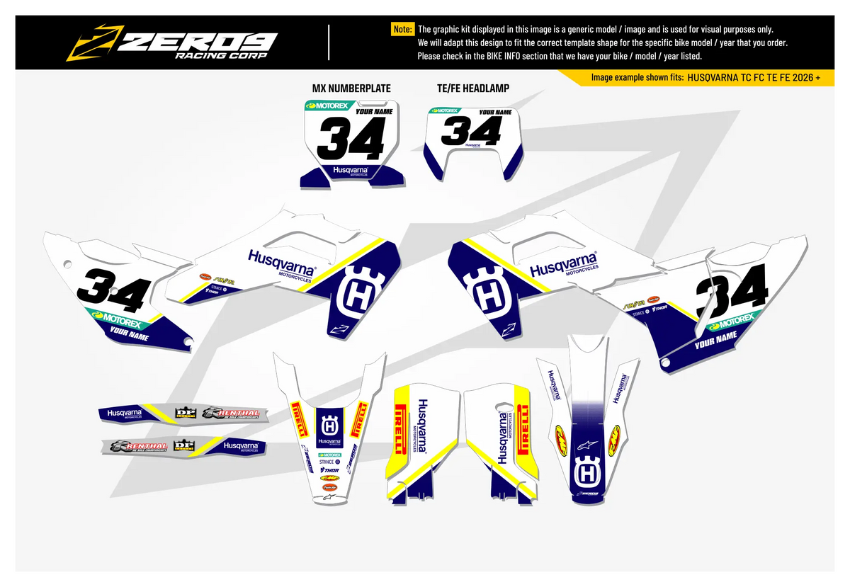 Husqvarna Graphics Kit - PULSE | White/Blue GRAPHIC KIT