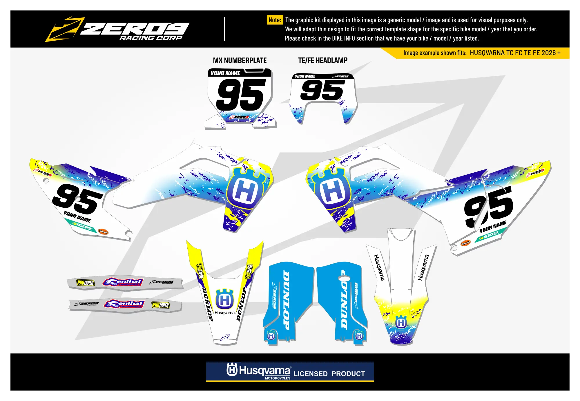 Husqvarna Graphics Kit - RETRO 95 | White GRAPHIC KIT