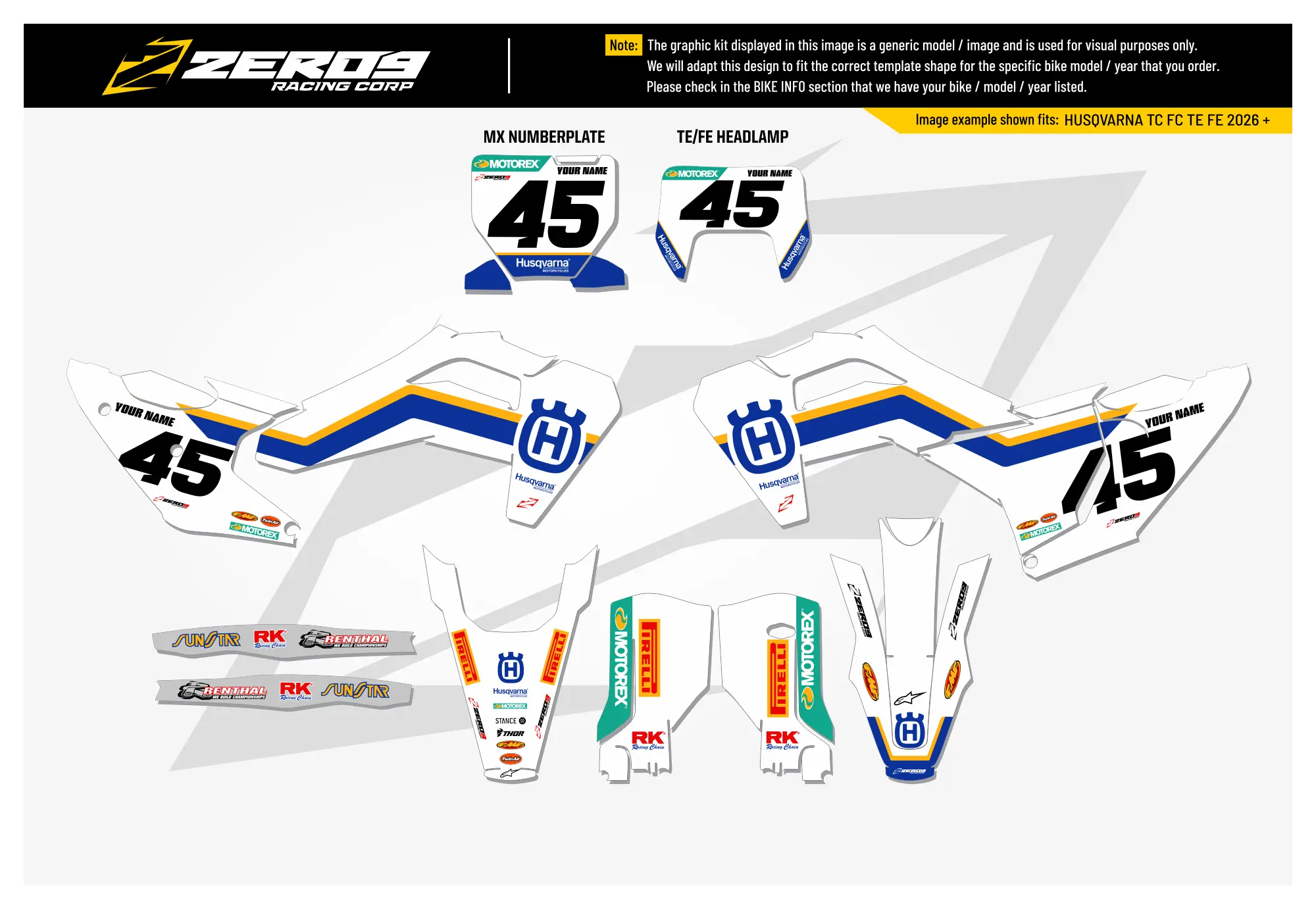 Husqvarna Graphics Kit - RETRO | White GRAPHIC KIT