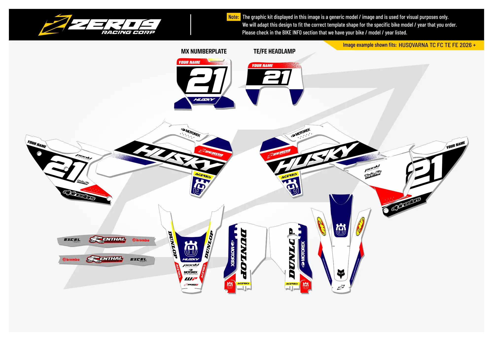 Husqvarna Graphics Kit - RIZE | White GRAPHIC KIT