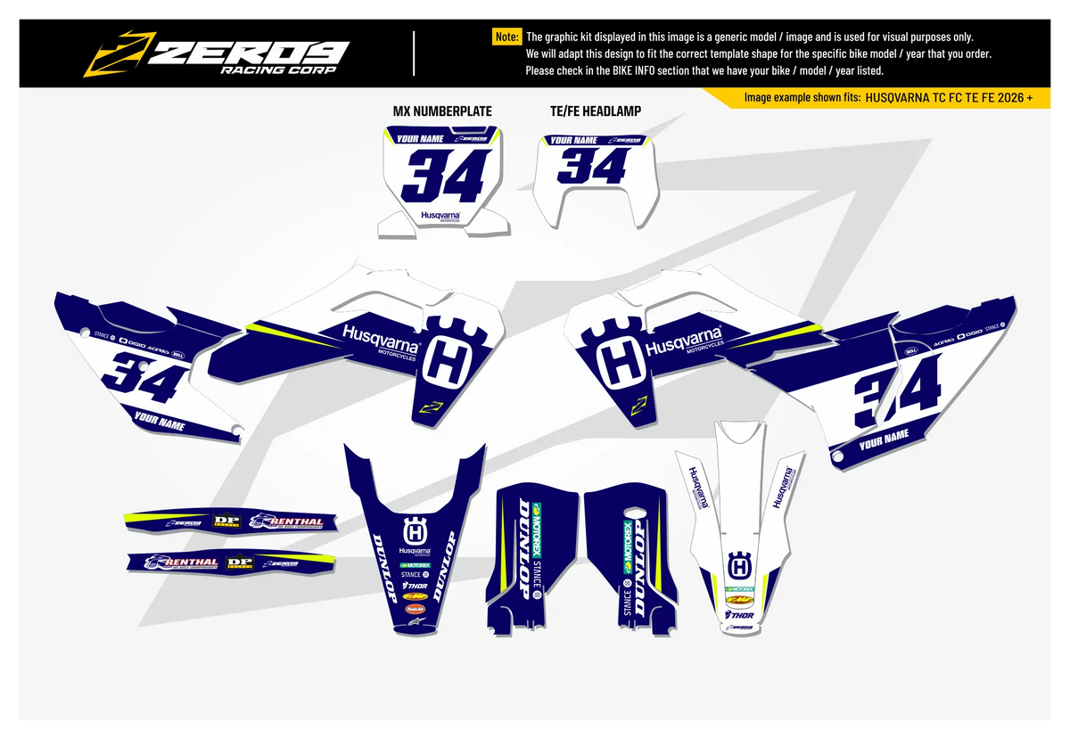 Husqvarna Graphics Kit - RUSH | Blue GRAPHIC KIT