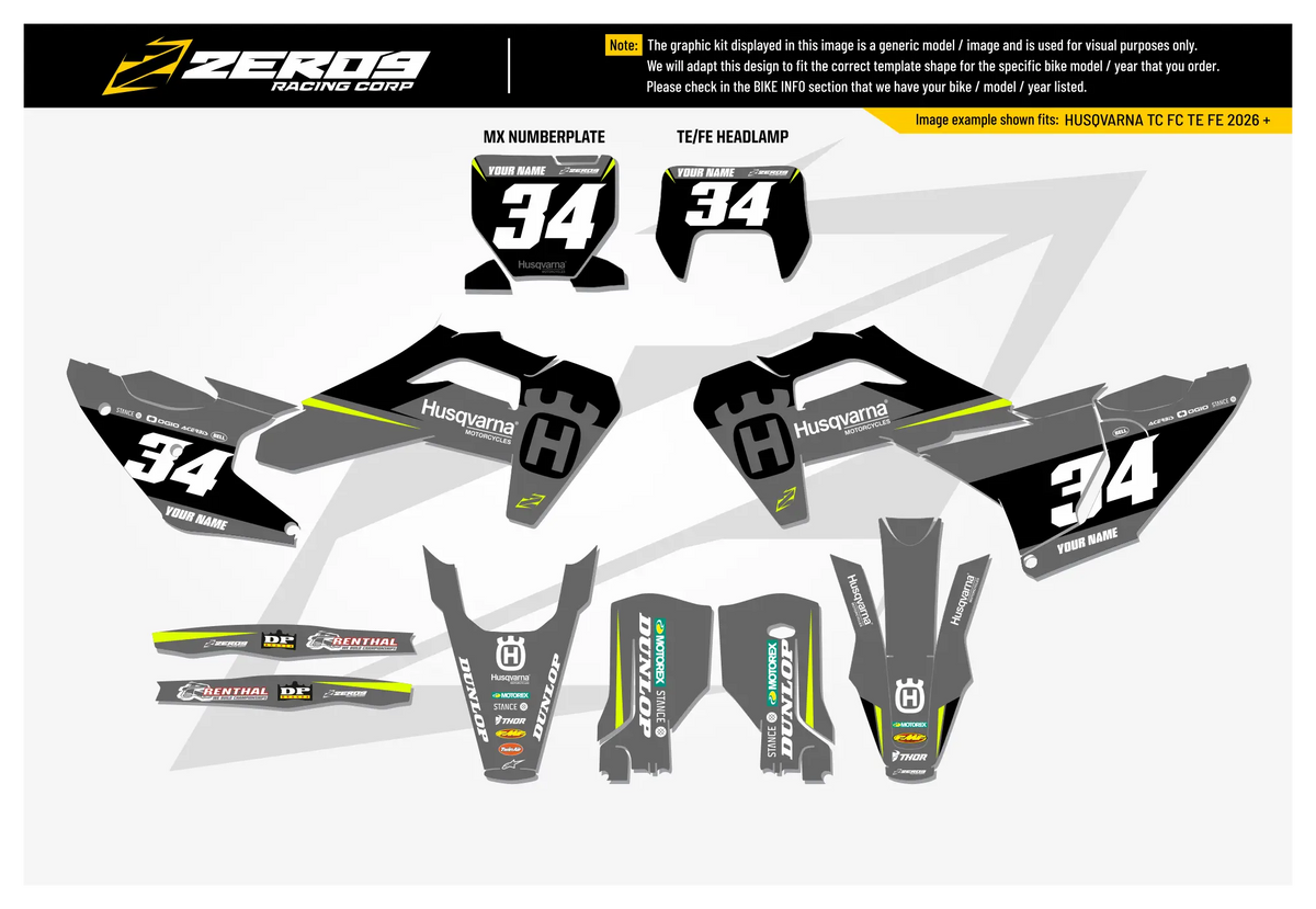 Husqvarna Graphics Kit - RUSH | Grey GRAPHIC KIT