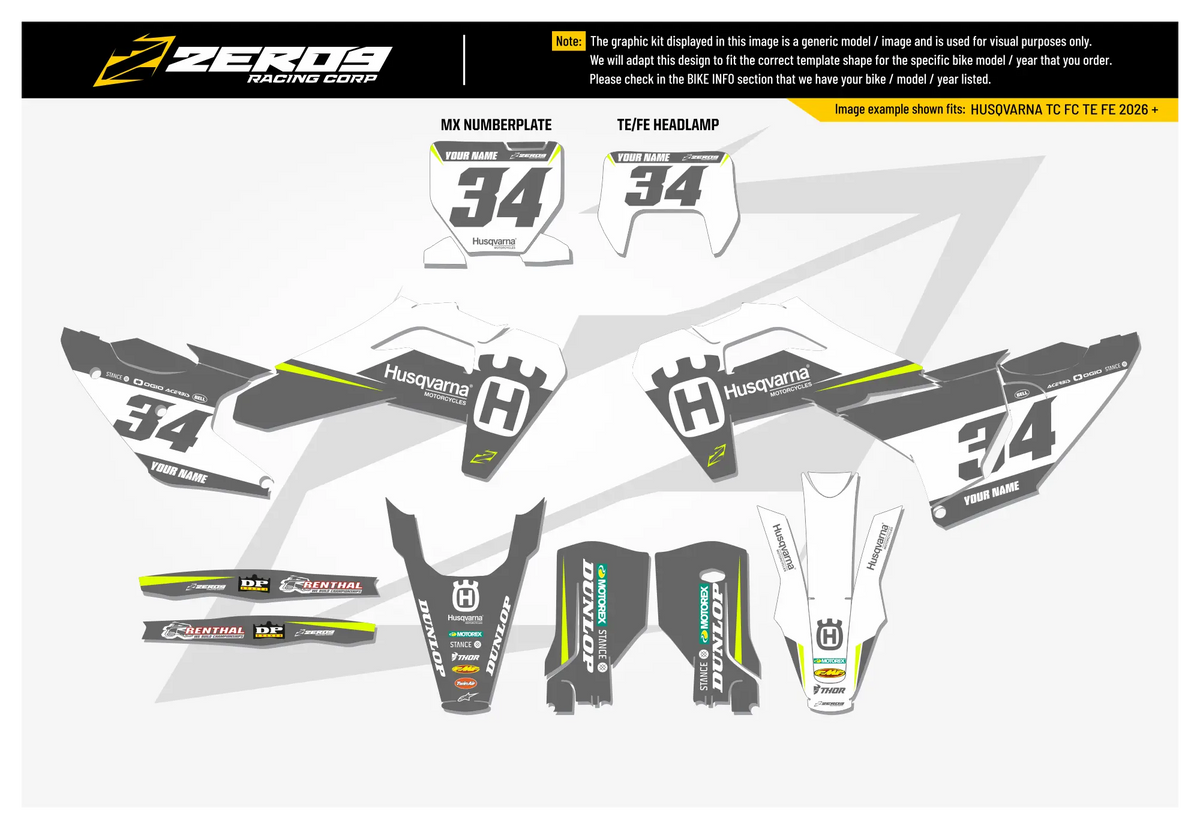 Husqvarna Graphics Kit - RUSH | White GRAPHIC KIT