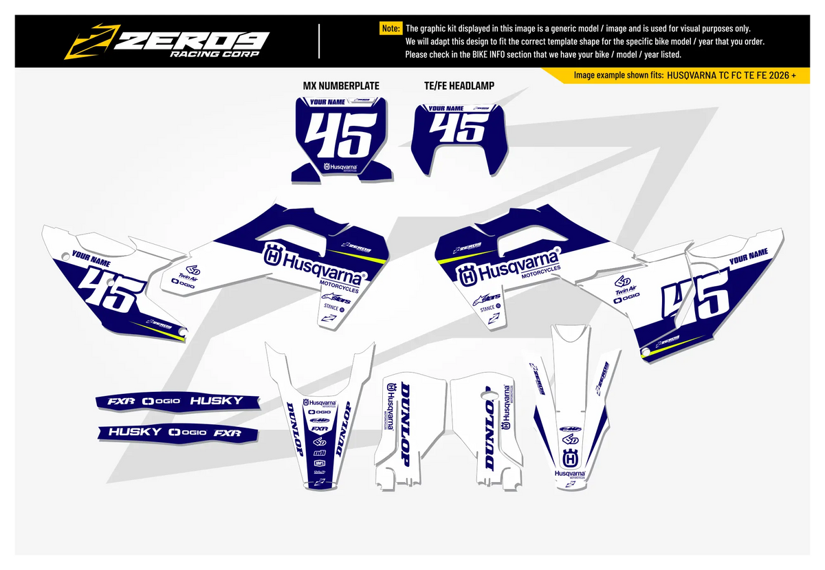 Husqvarna Graphics Kit - SHIFT | White/Blue GRAPHIC KIT