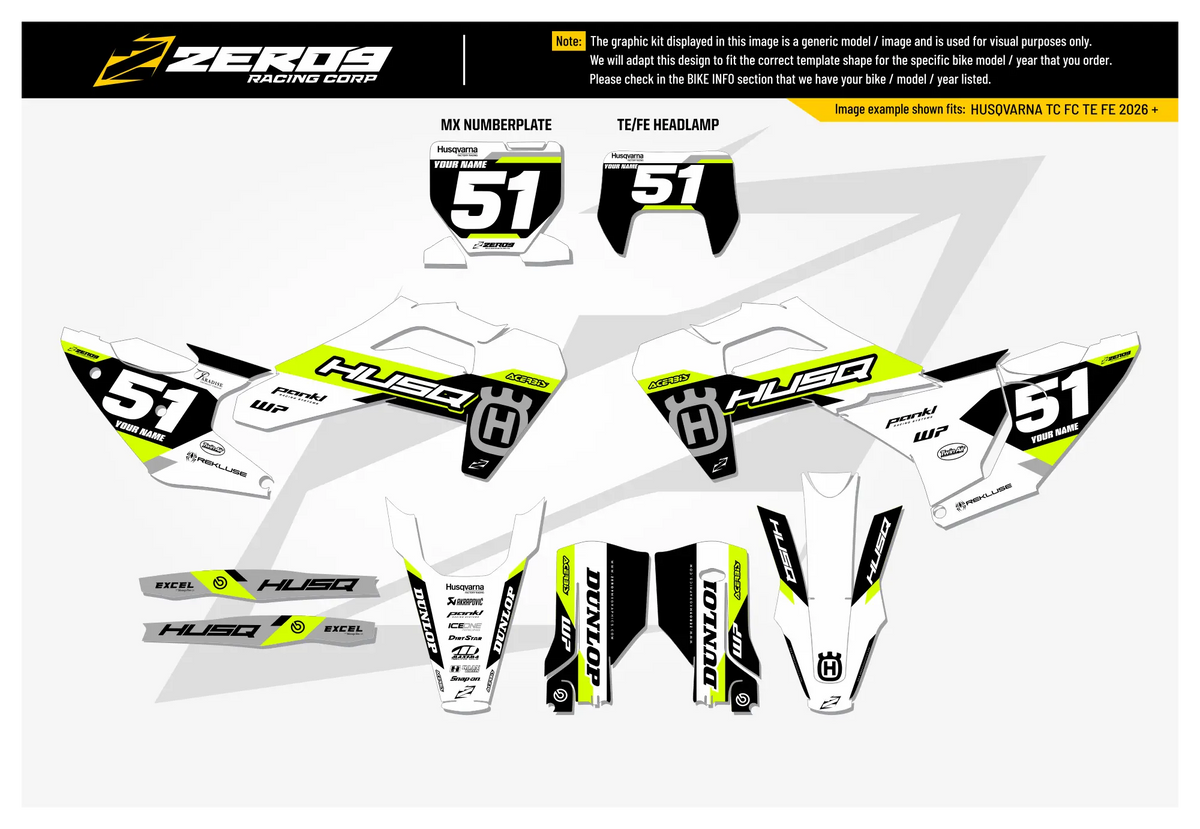 Husqvarna Graphics Kit - STUX | White/Black/Vivid Yellow GRAPHIC KIT