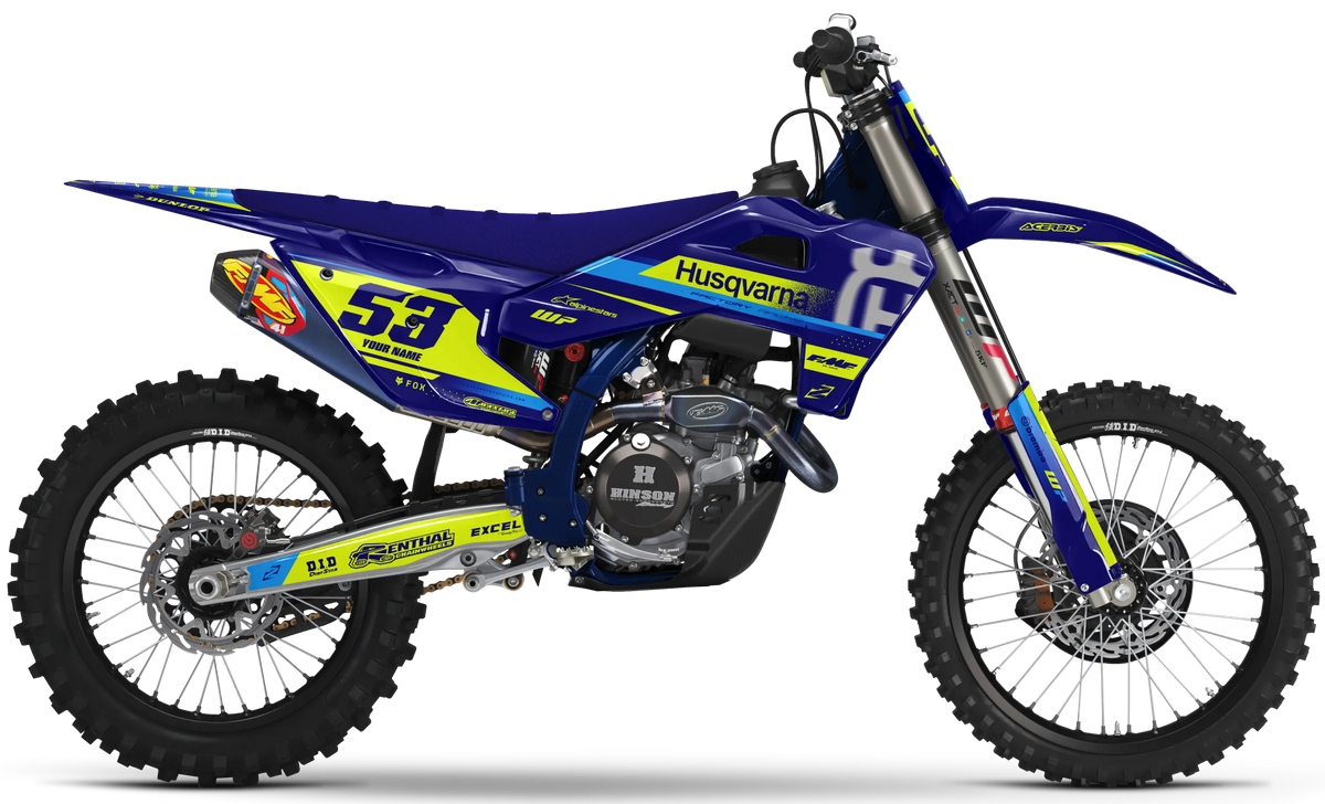 Husqvarna Graphics Kit - VEGA | Blue/Vivid Yellow GRAPHIC KIT