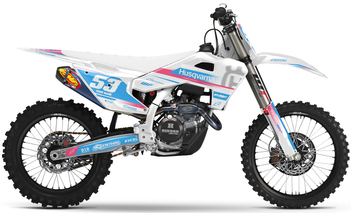 Husqvarna Graphics Kit - VEGA | White/Blue/Pink GRAPHIC KIT