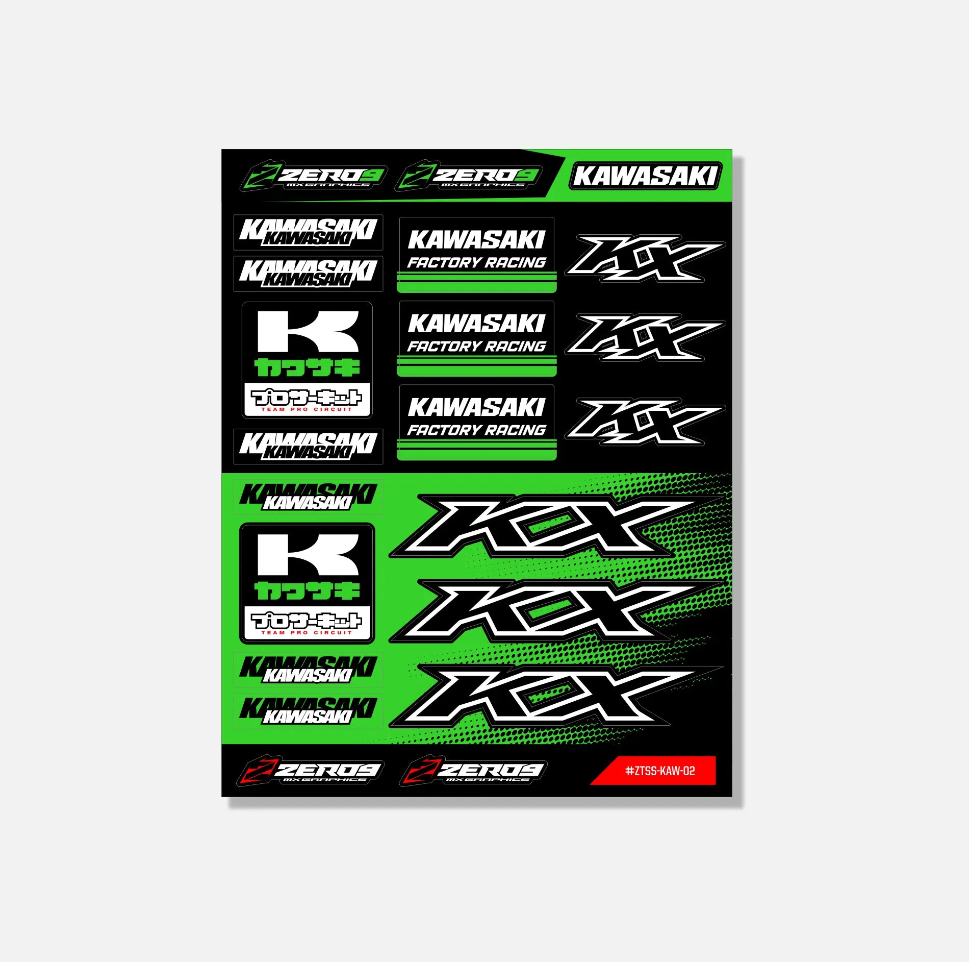 KAWASAKI STICKER SHEET - 02 THIN STICKER SHEET
