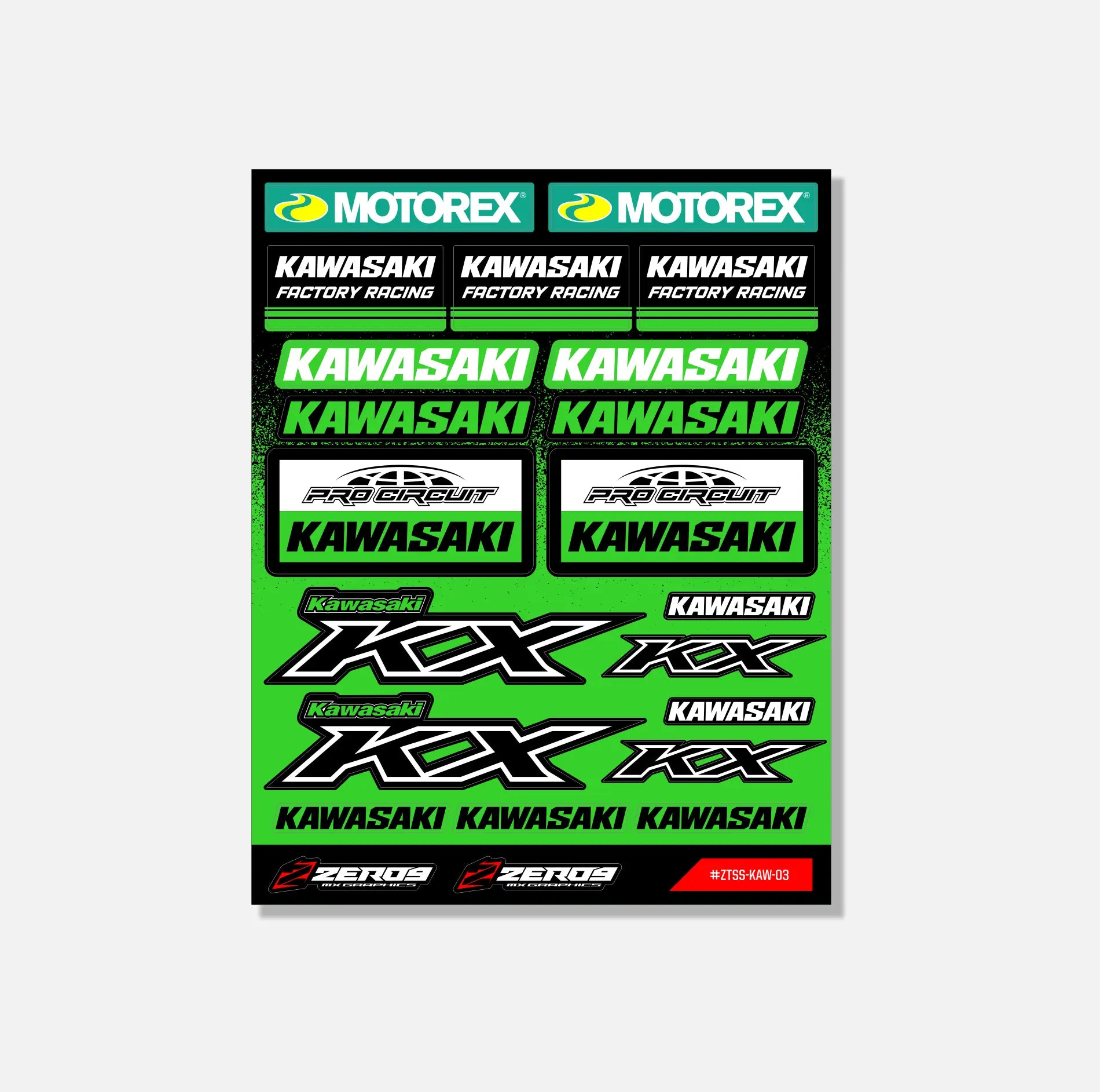 KAWASAKI STICKER SHEET - 03 THIN STICKER SHEET