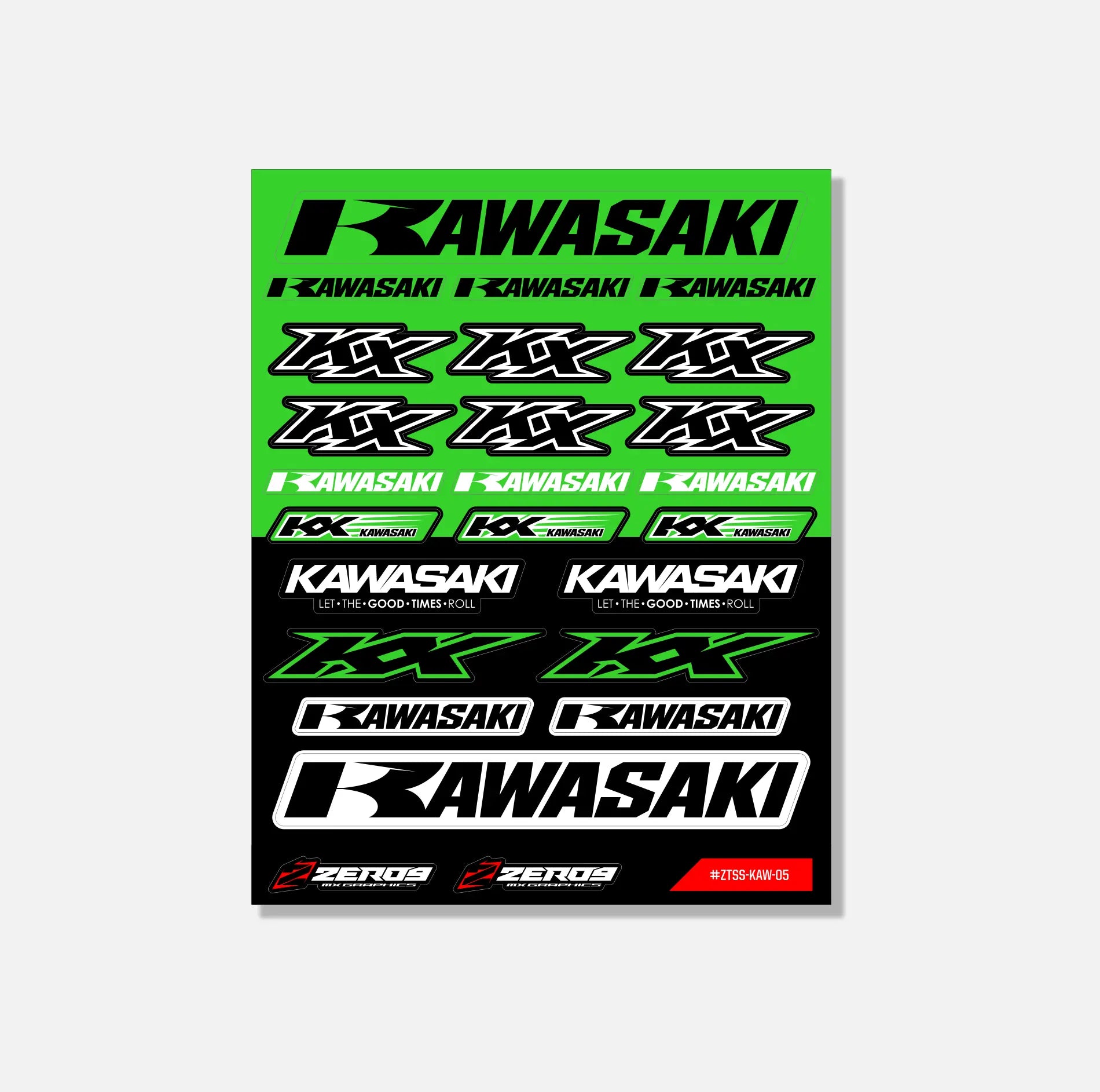 KAWASAKI STICKER SHEET - 05 THIN STICKER SHEET