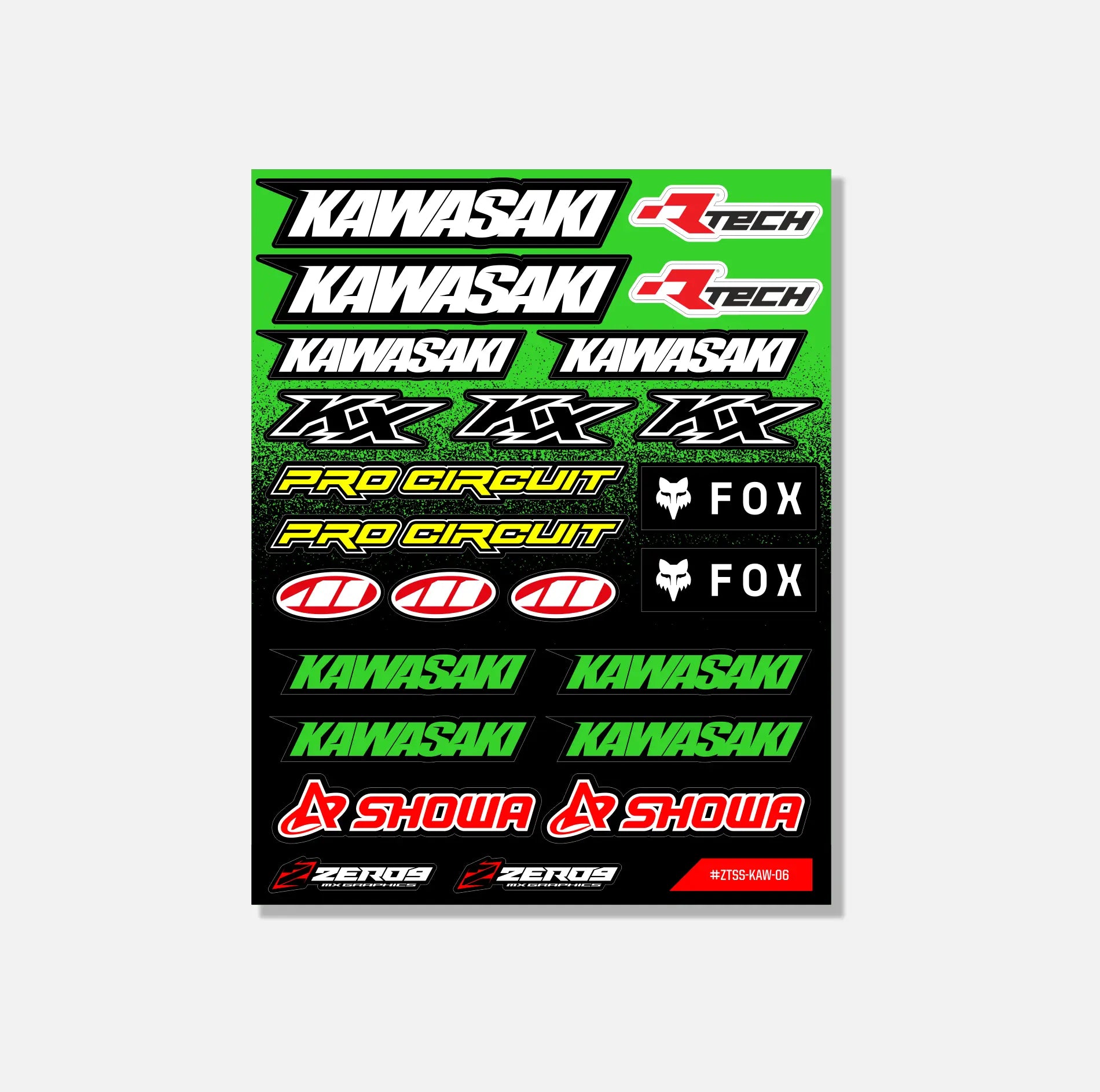 KAWASAKI STICKER SHEET - 06 THIN STICKER SHEET