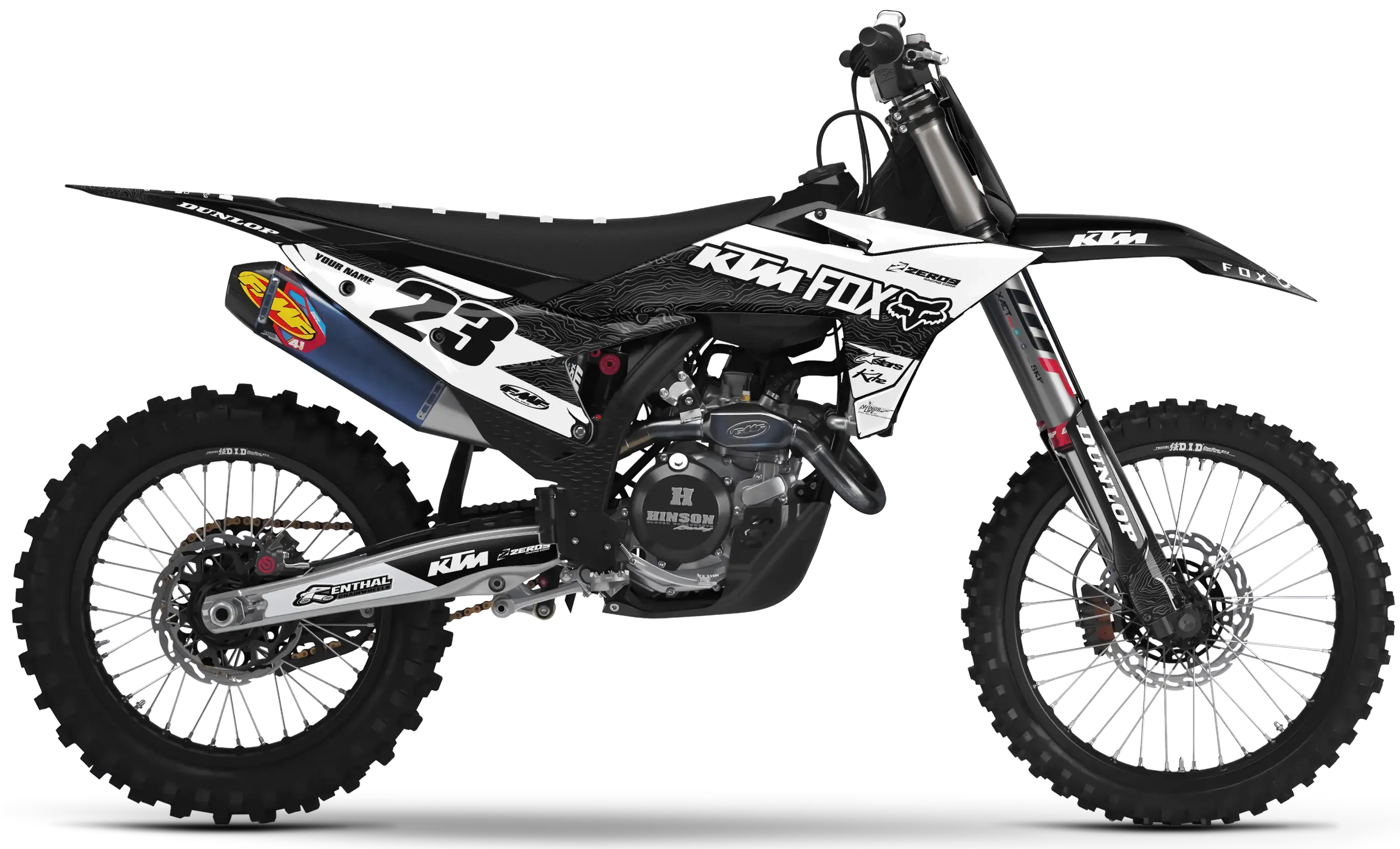KTM graphics kit – Mist White – factory design – SX motocross – #23.